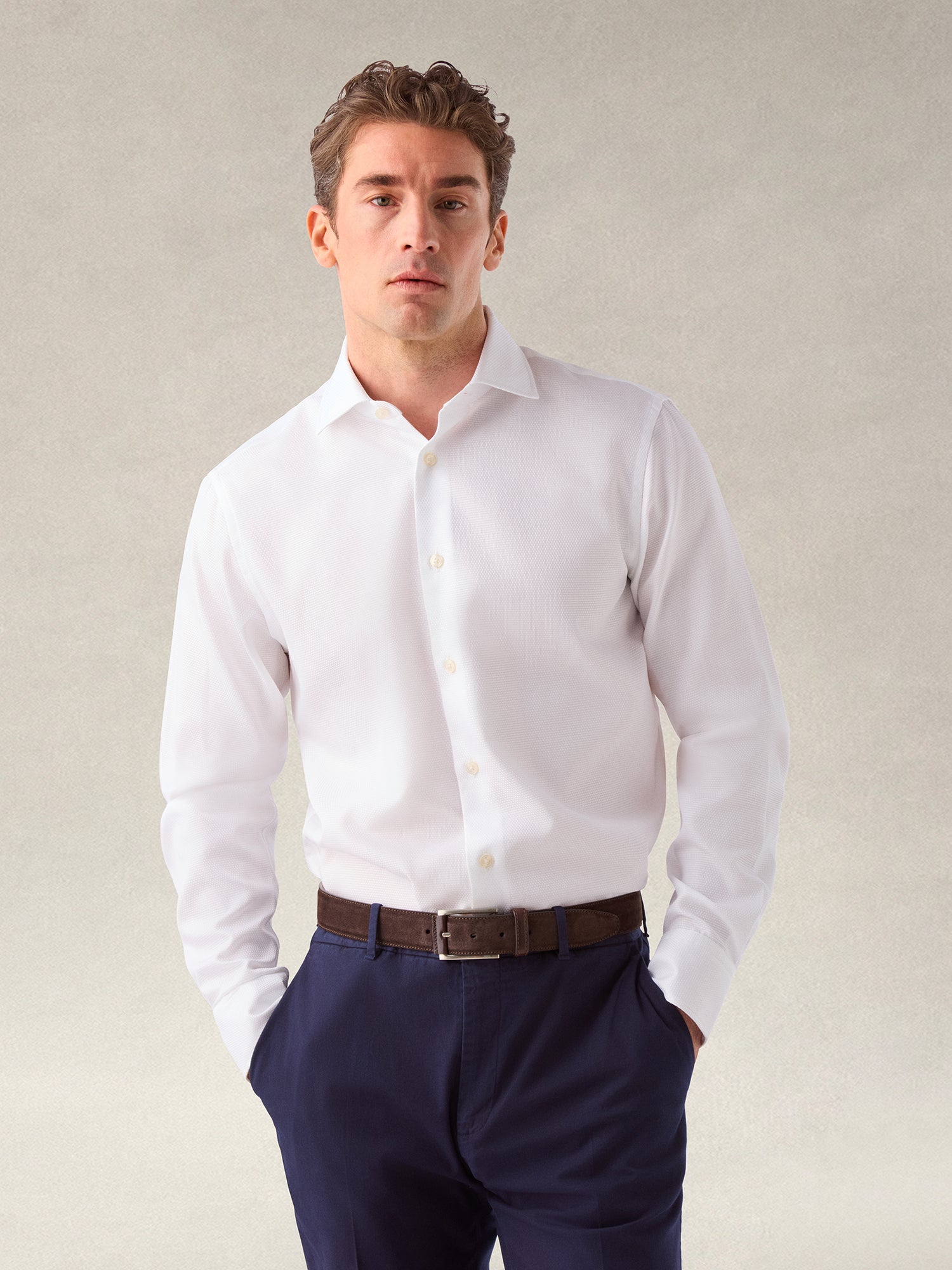 Reynolds Hopsack Shirt in Classic fit