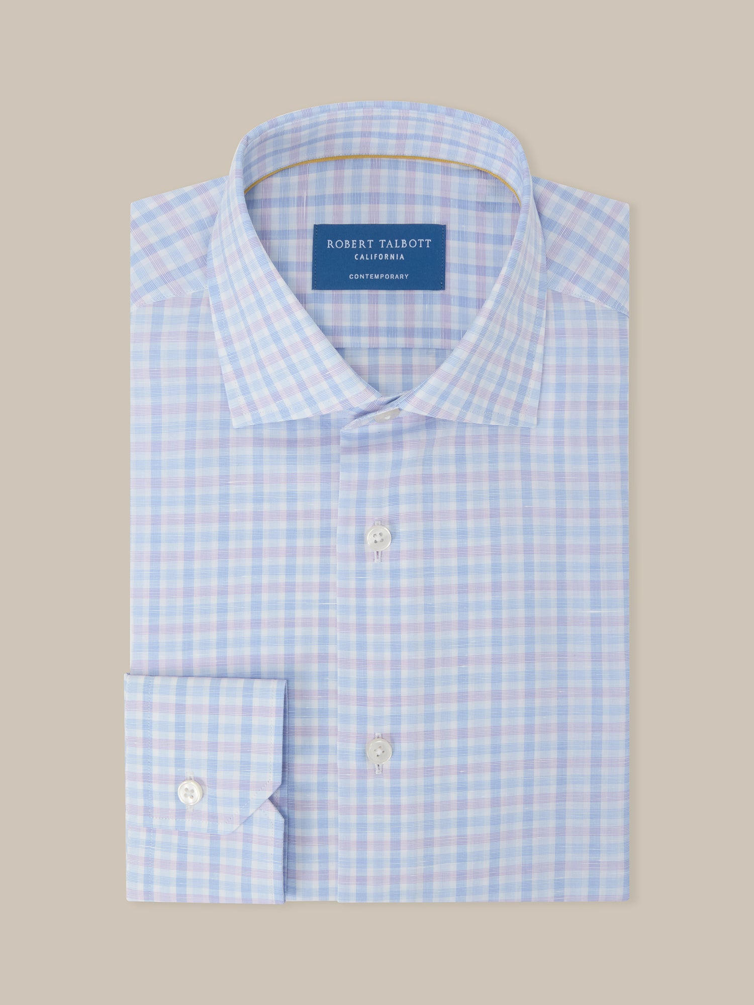 Reynolds Check Cotton/Linen Shirt in Classic Fit