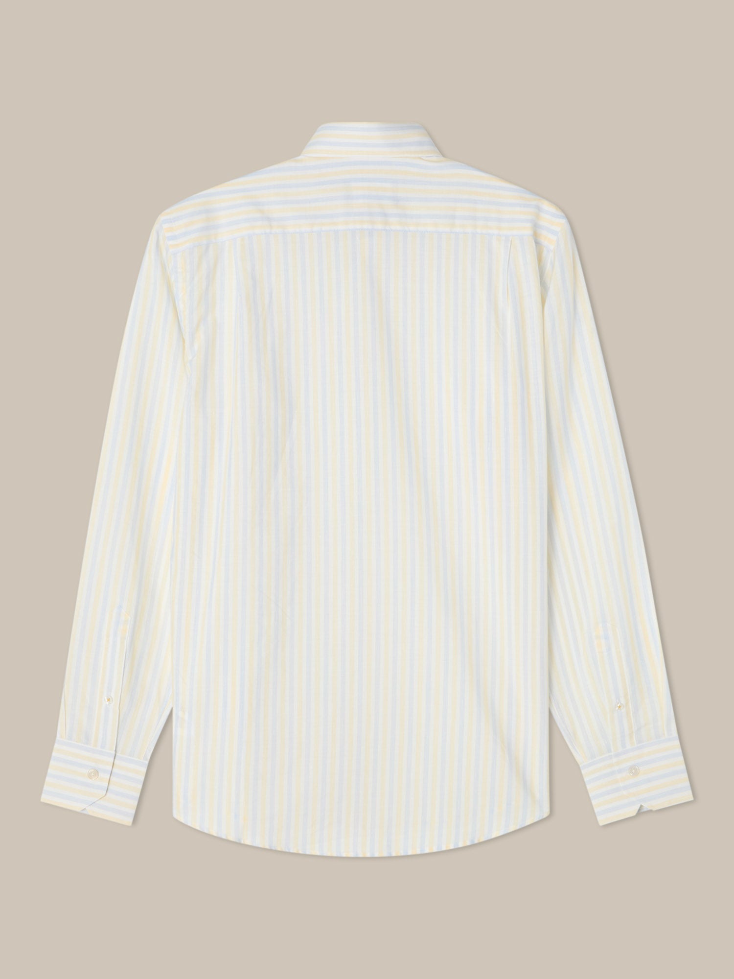 Reynolds Blue Multi Thin Stripe Cotton Linen Blend Shirt in Contemporary fit