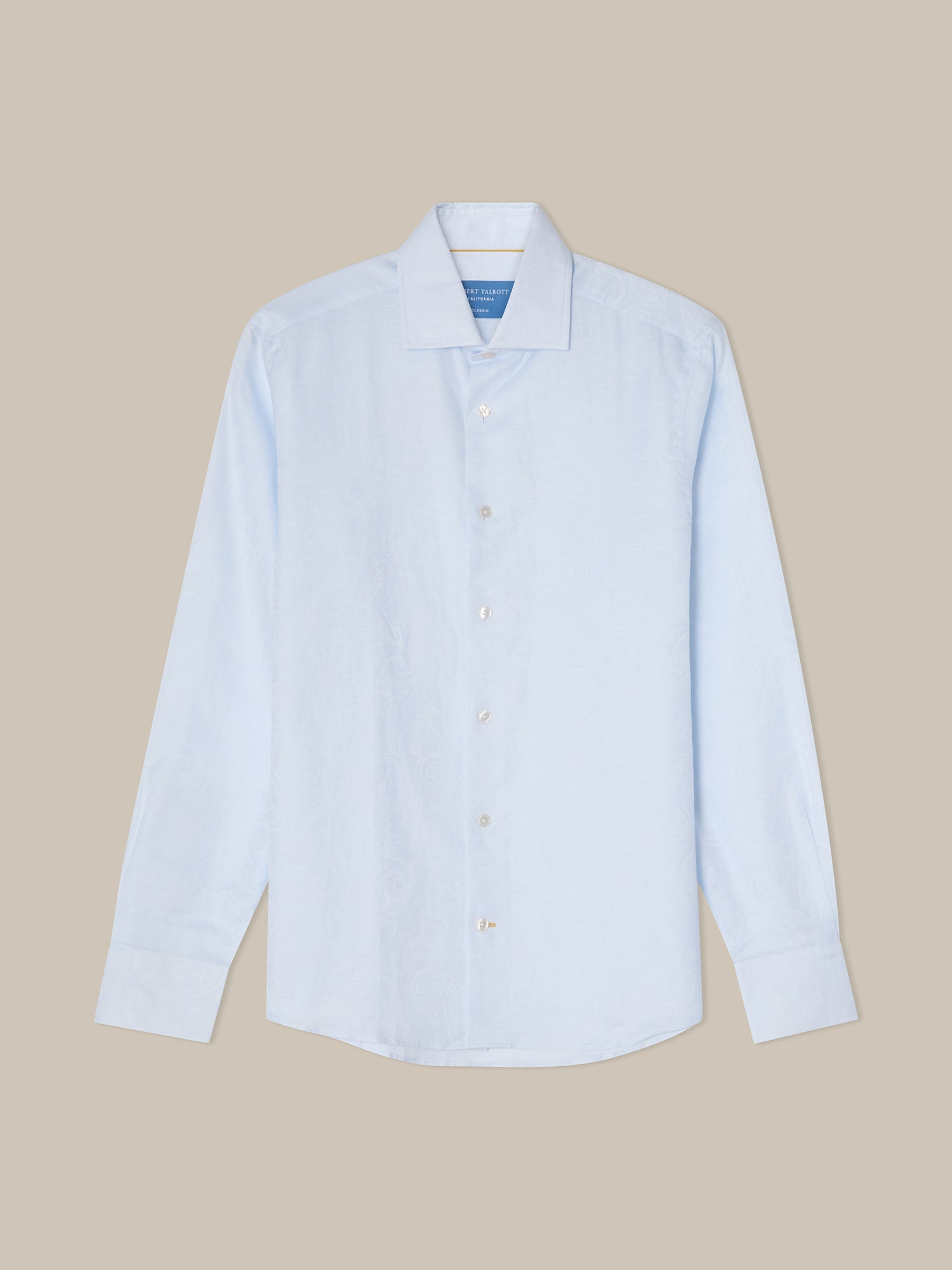 Reynolds Paisley Jacquard Cotton Linen Blend Shirt in Contemporary fit