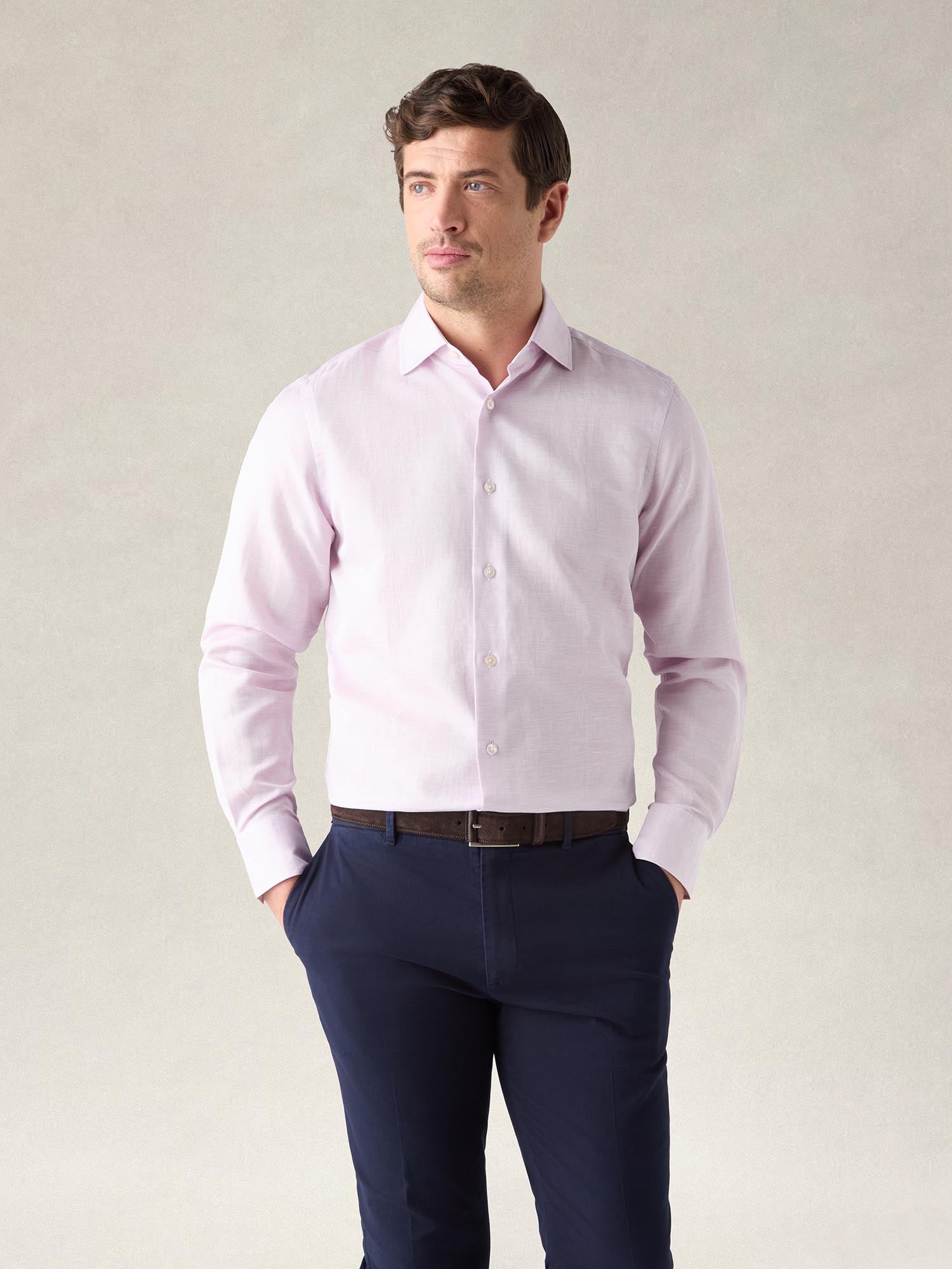 Reynolds Cotton Linen Blend Shirt in Contemporary fit