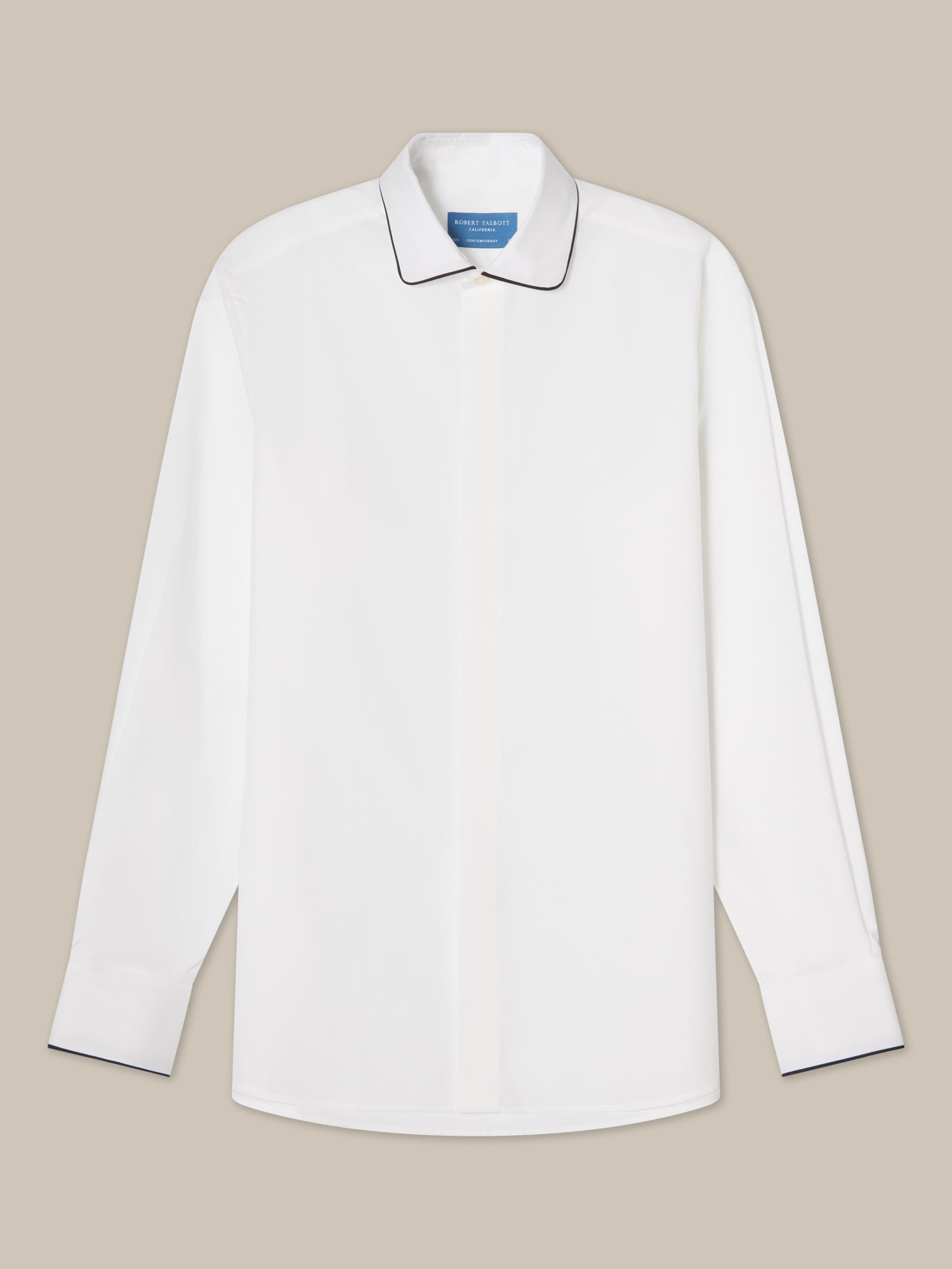 Reeves Piped Formal Shirt in Contemporary fit image