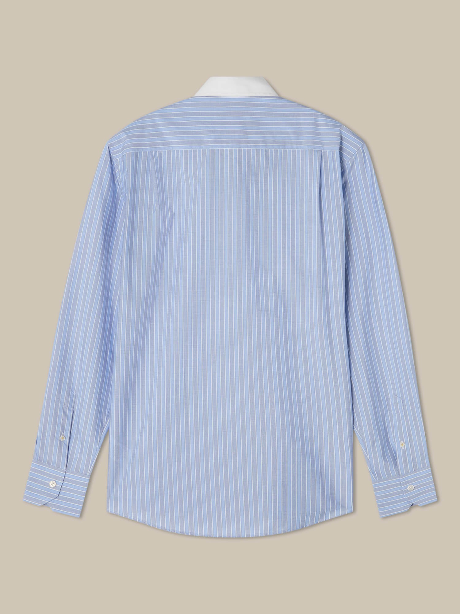 Reynolds Blue Multi Stripe Light Weight Poplin Shirt in Contemporary fit
