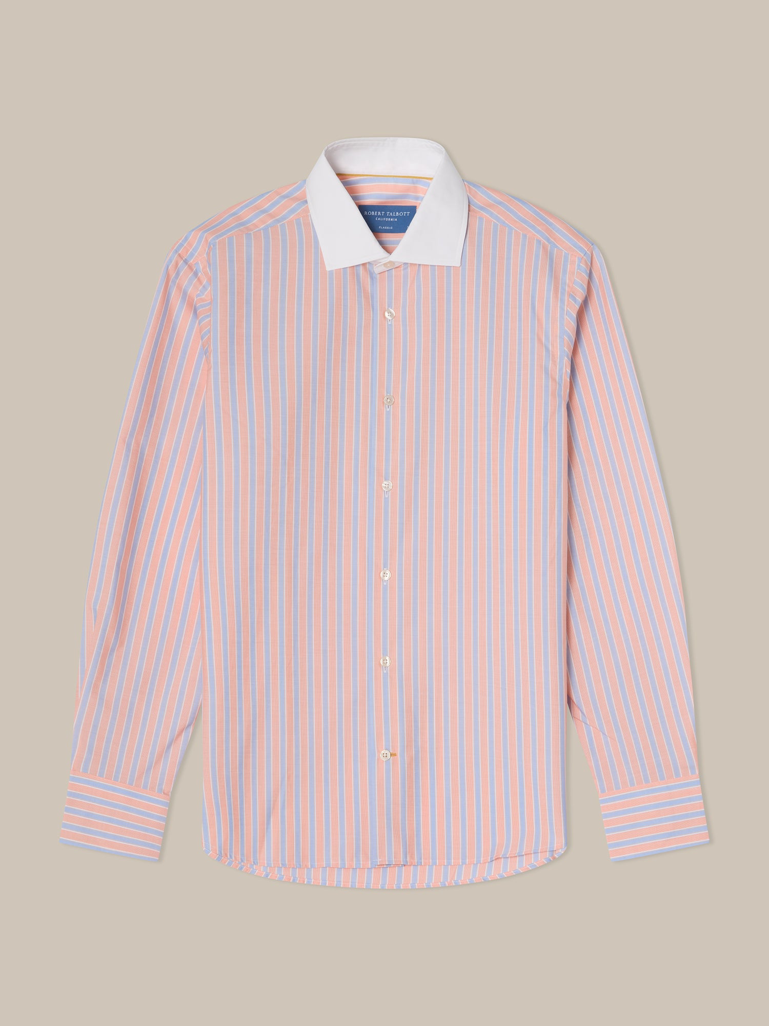 Reynolds Blue Multi Stripe Light Weight Poplin Shirt in Contemporary fit