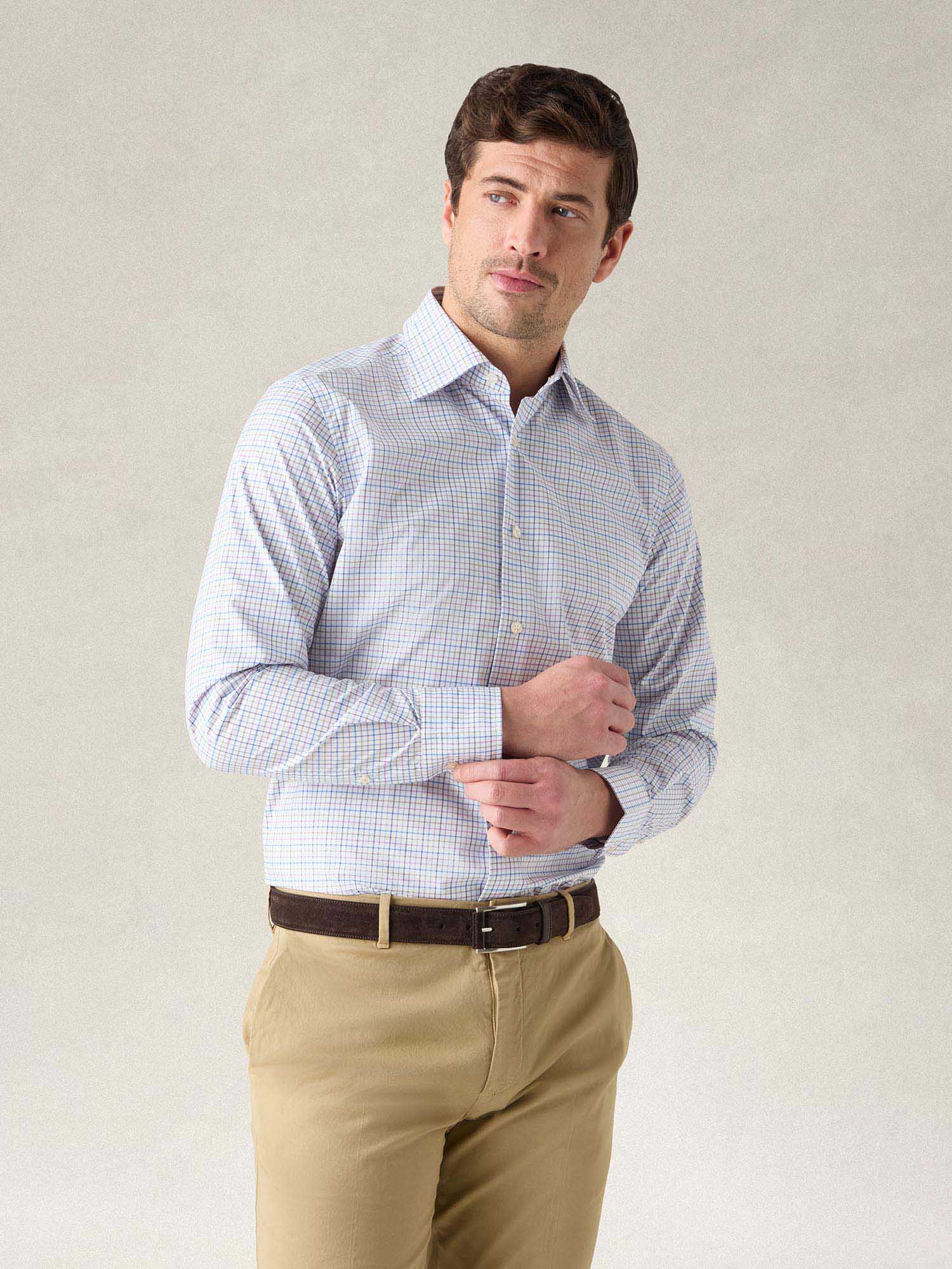 Madison Check Light Weight Poplin Shirt in Contemporary fit