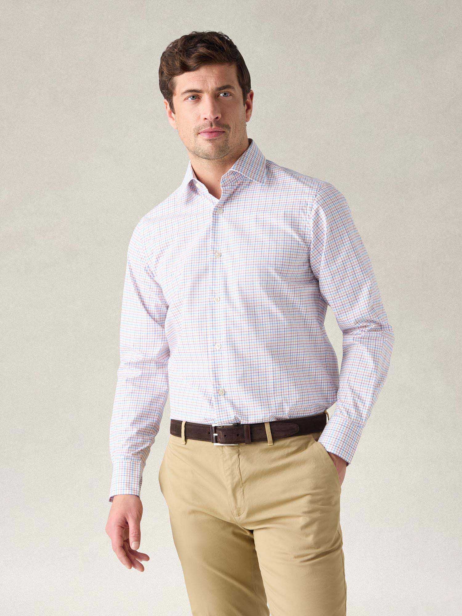 Madison Check Light Weight Poplin Shirt in Contemporary fit