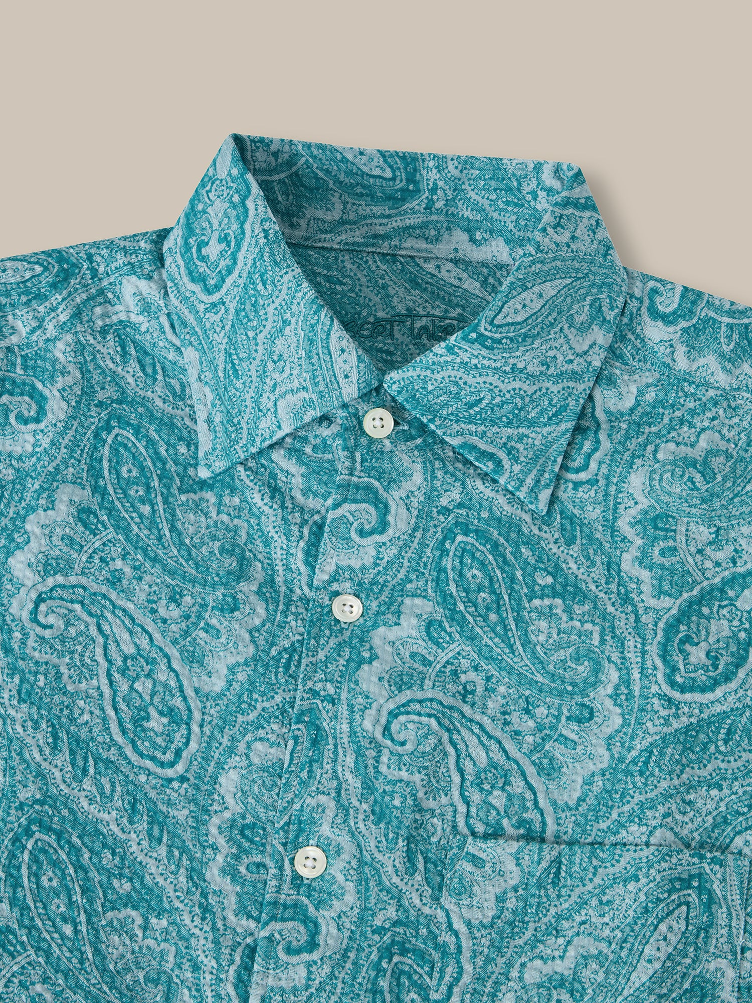 Morgan Paisley Jacquard Seersucker Short Sleeve Shirt