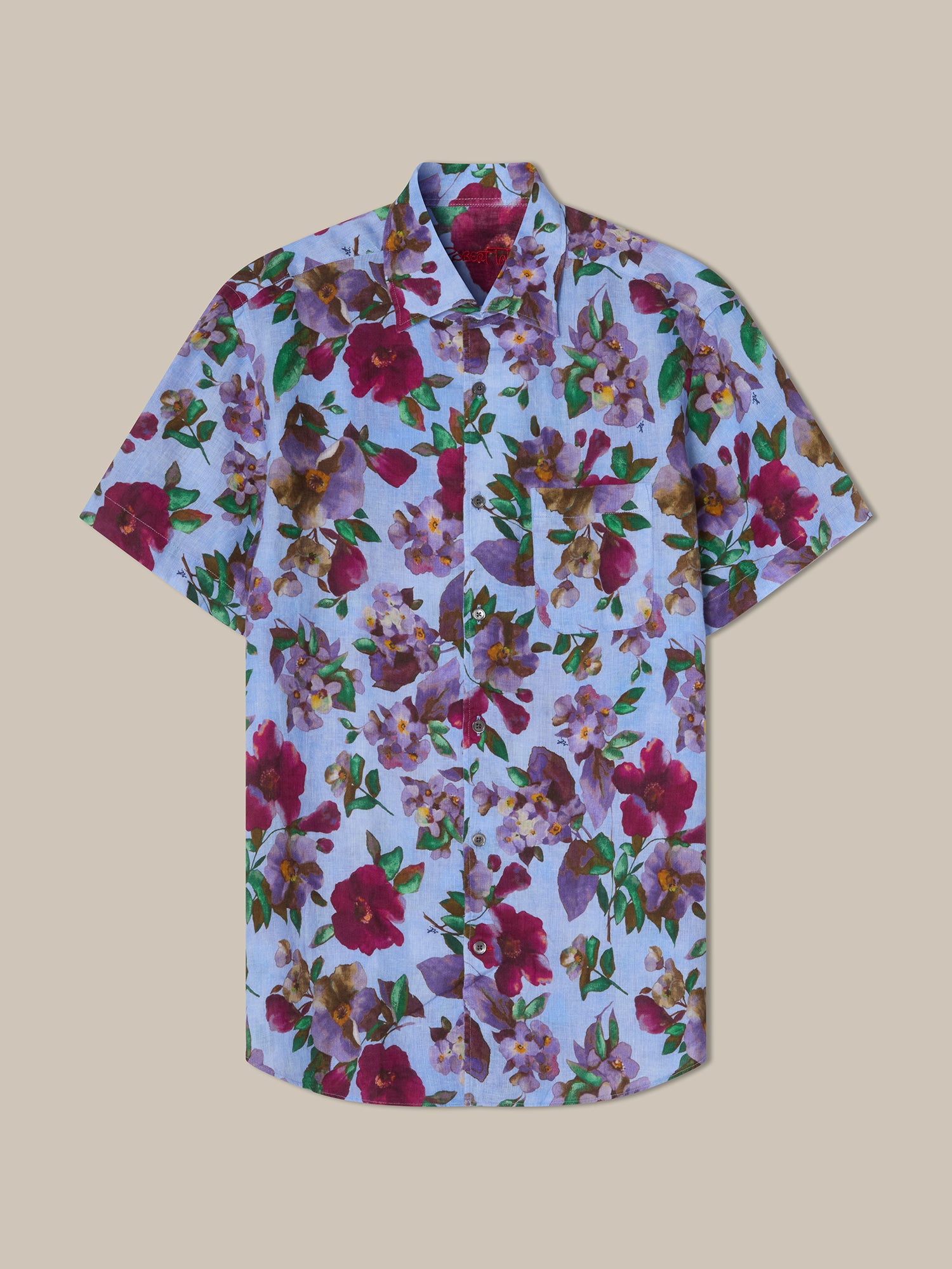 Morgan Printed Floral Linen Short Sleeve Shirt