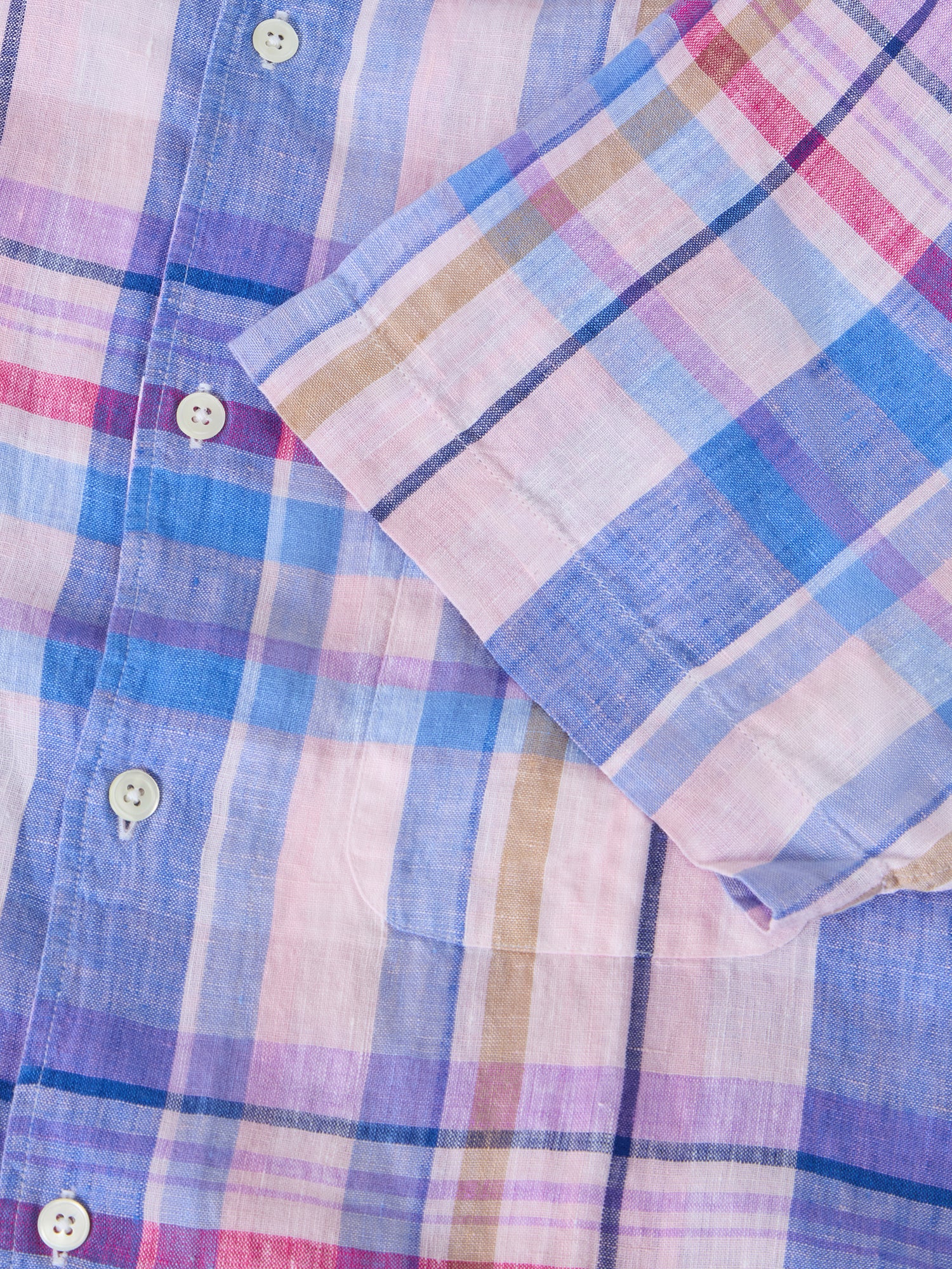 Morgan Plaid Linen Short Sleeve Shirt