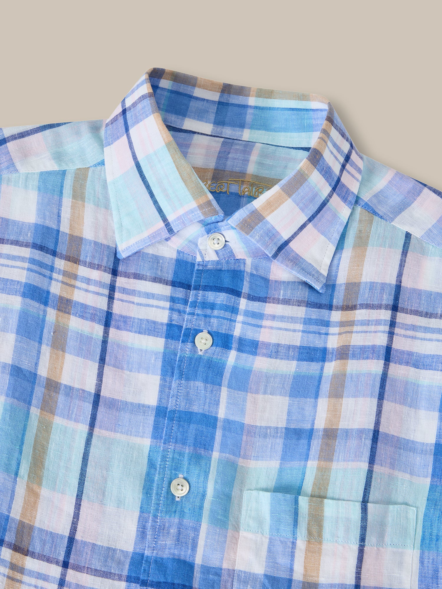 Morgan Plaid Linen Short Sleeve Shirt