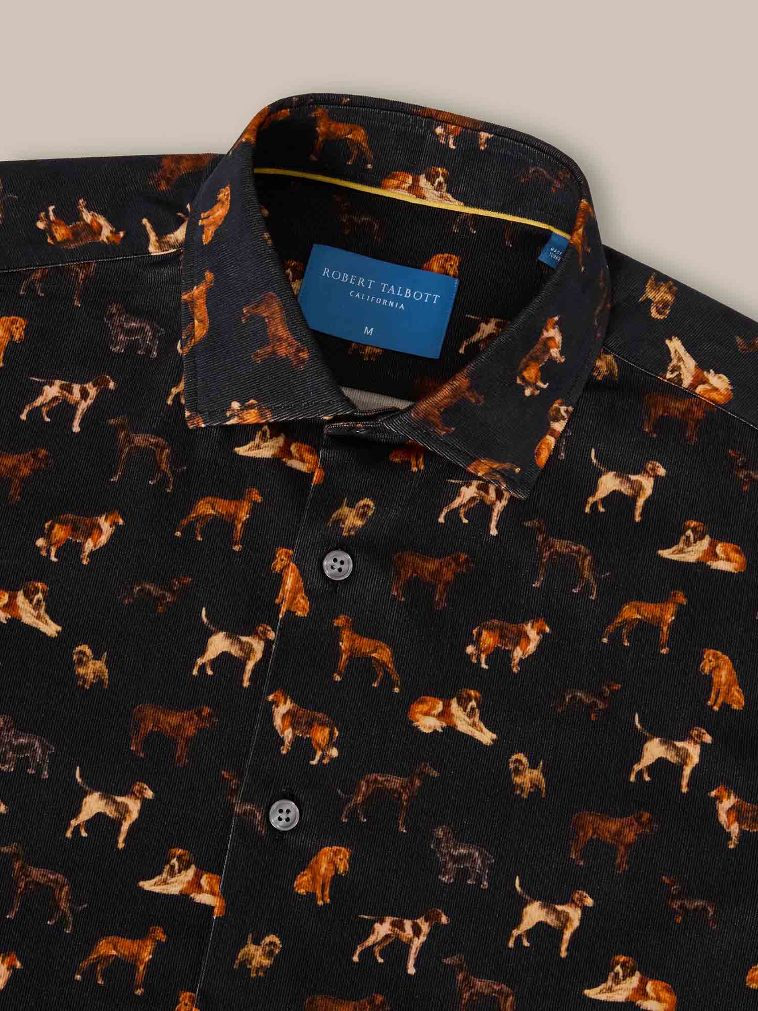 Reynolds Dog Print Pinwale Corduroy Shirt image