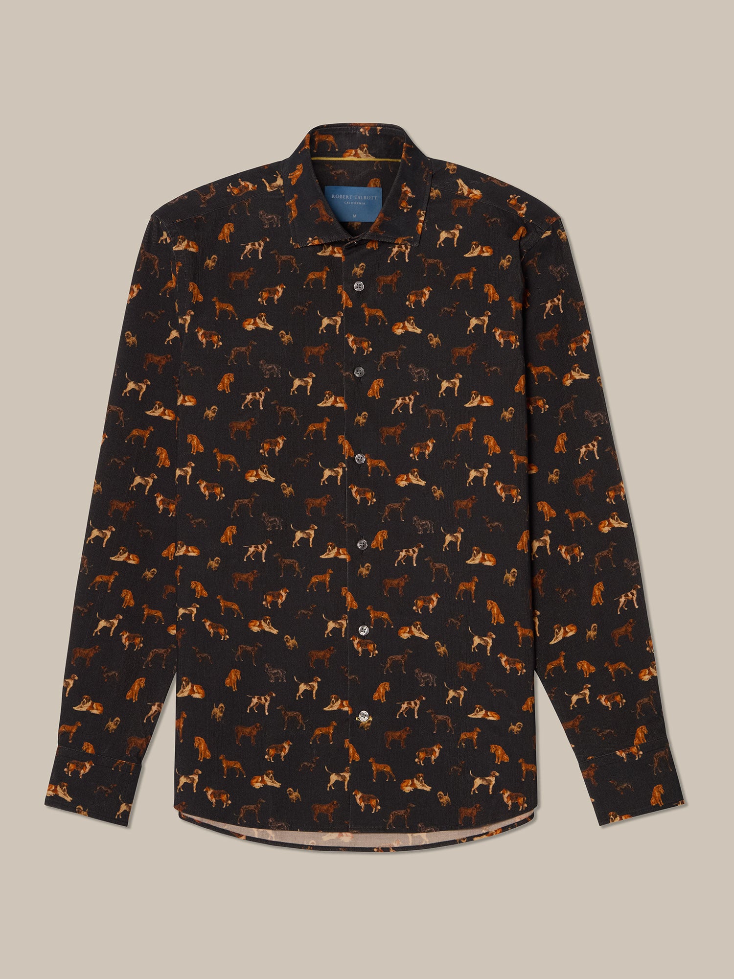Reynolds Dog Print Pinwale Corduroy Shirt