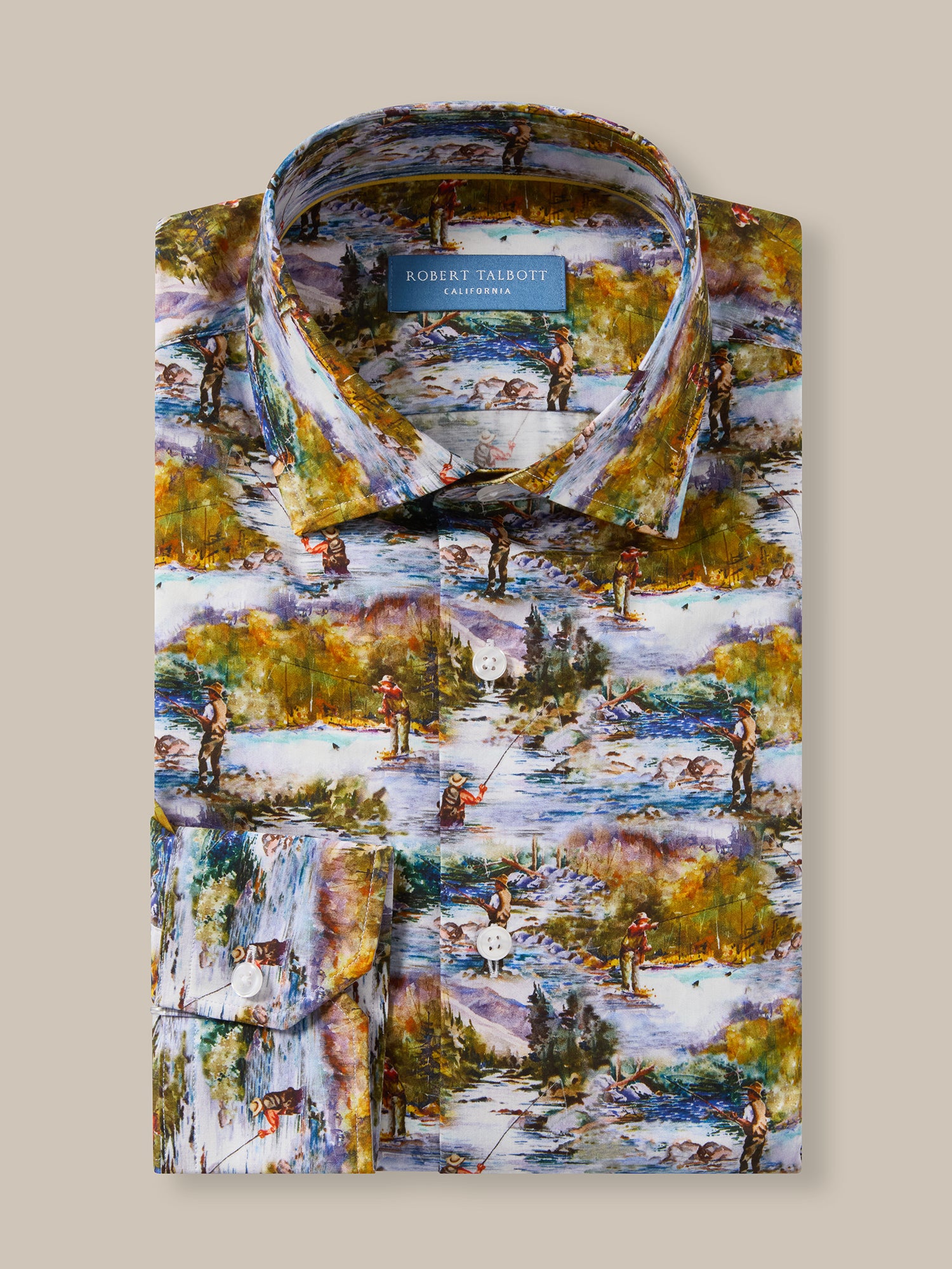 Reynolds Printed Fishing Scene Shirt