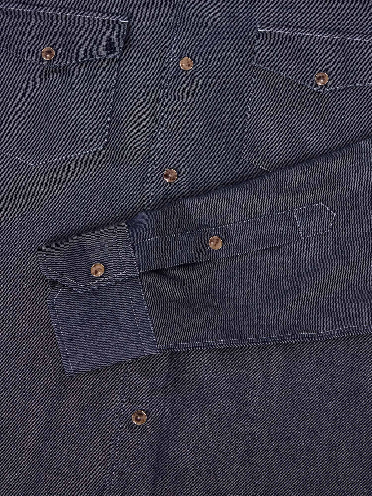 McQueen Denim Cashmere Blend Western Shirt