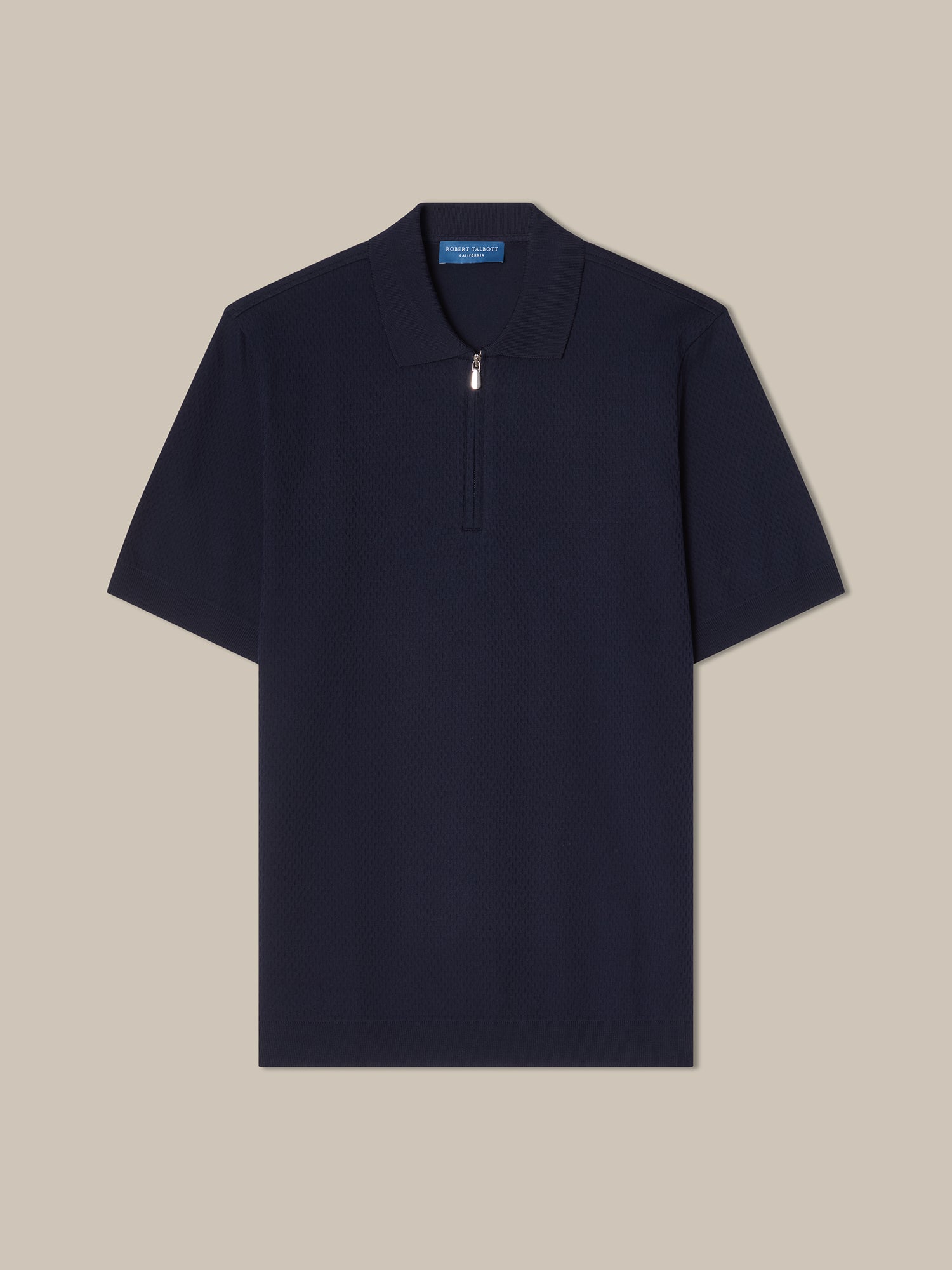 Weston Textured Cotton Zip Polo