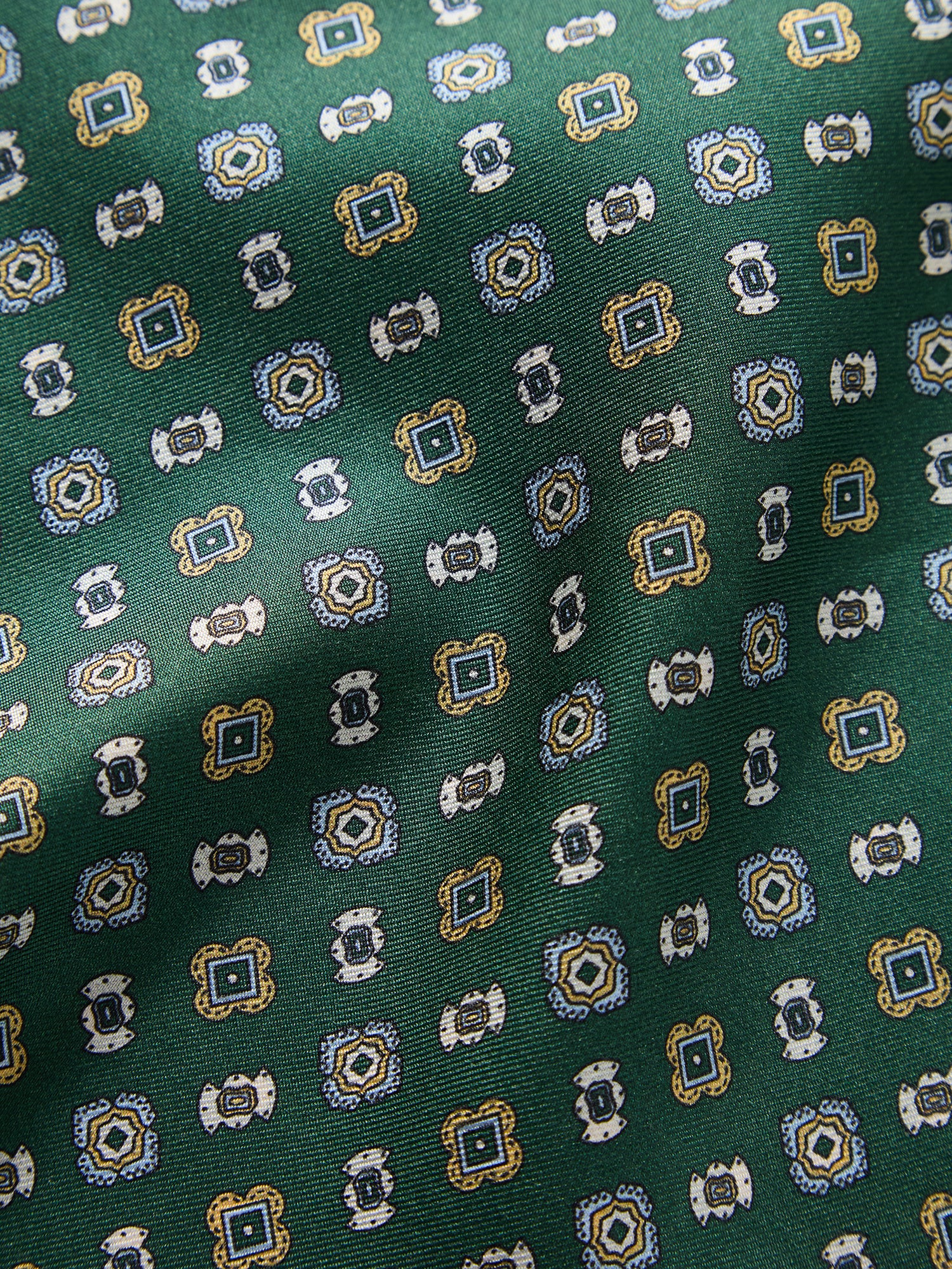 Collins Medallion Spot Double Print Pocket Square