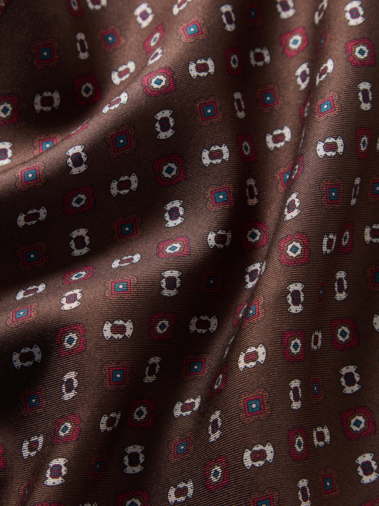 Collins Medallion Spot Double Print Pocket Square