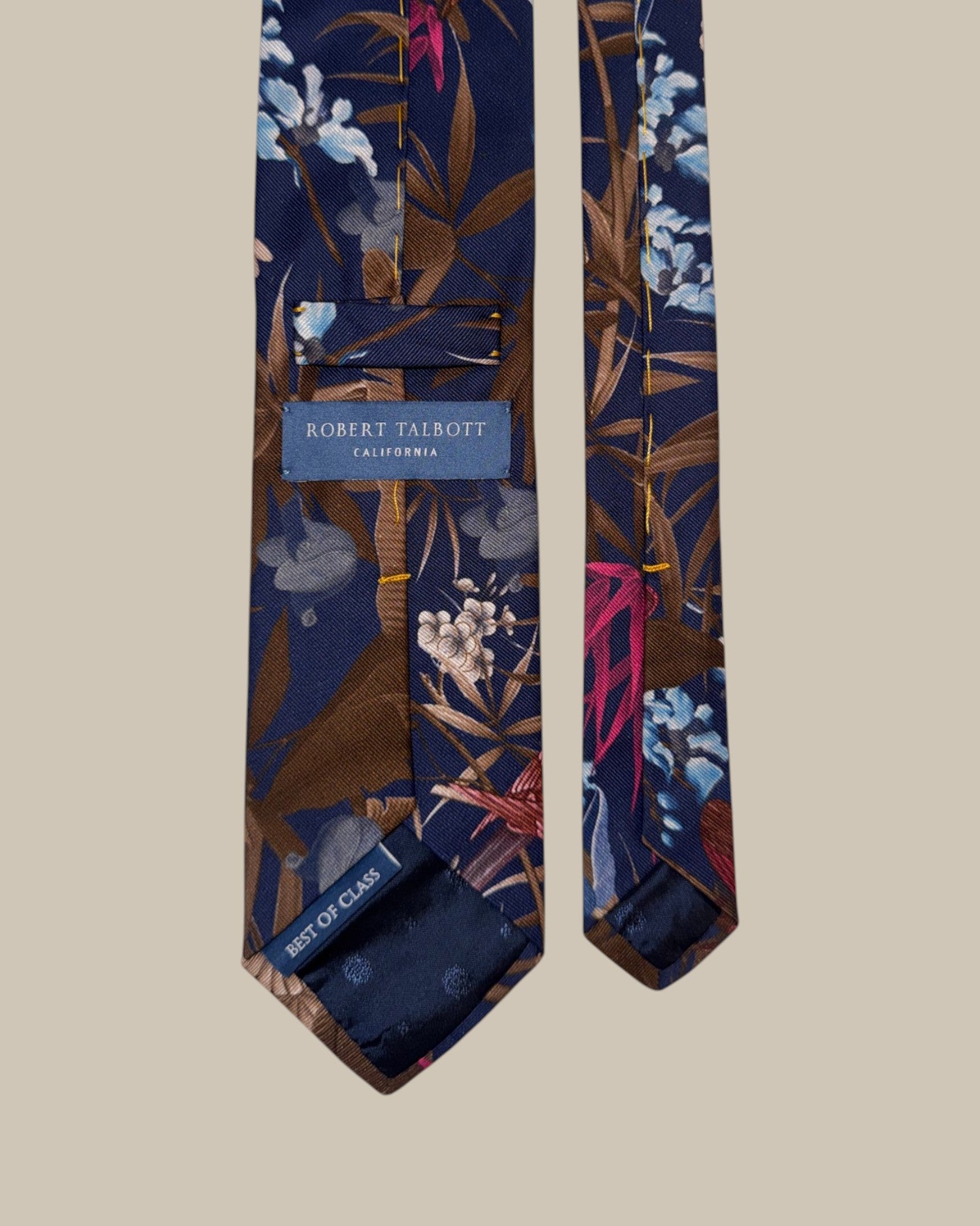 Robert Large Floral Ribbed Silk Best of Class Necktie
