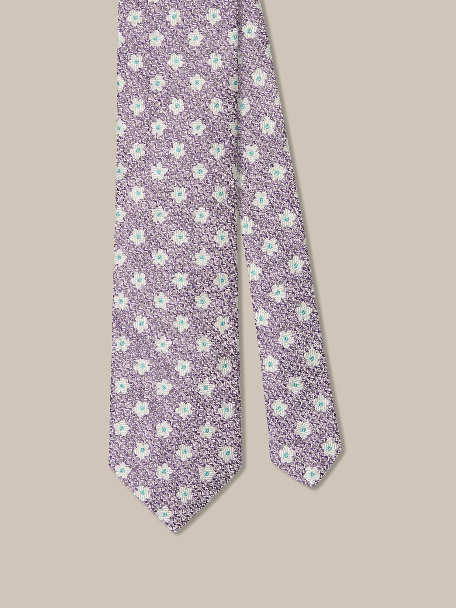 Robert Flower Jacquard Silk Linen Best of Class Necktie