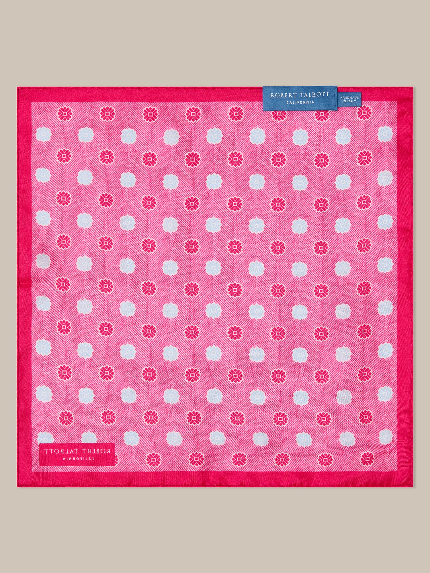 York Geo Herringbone Pocket Square