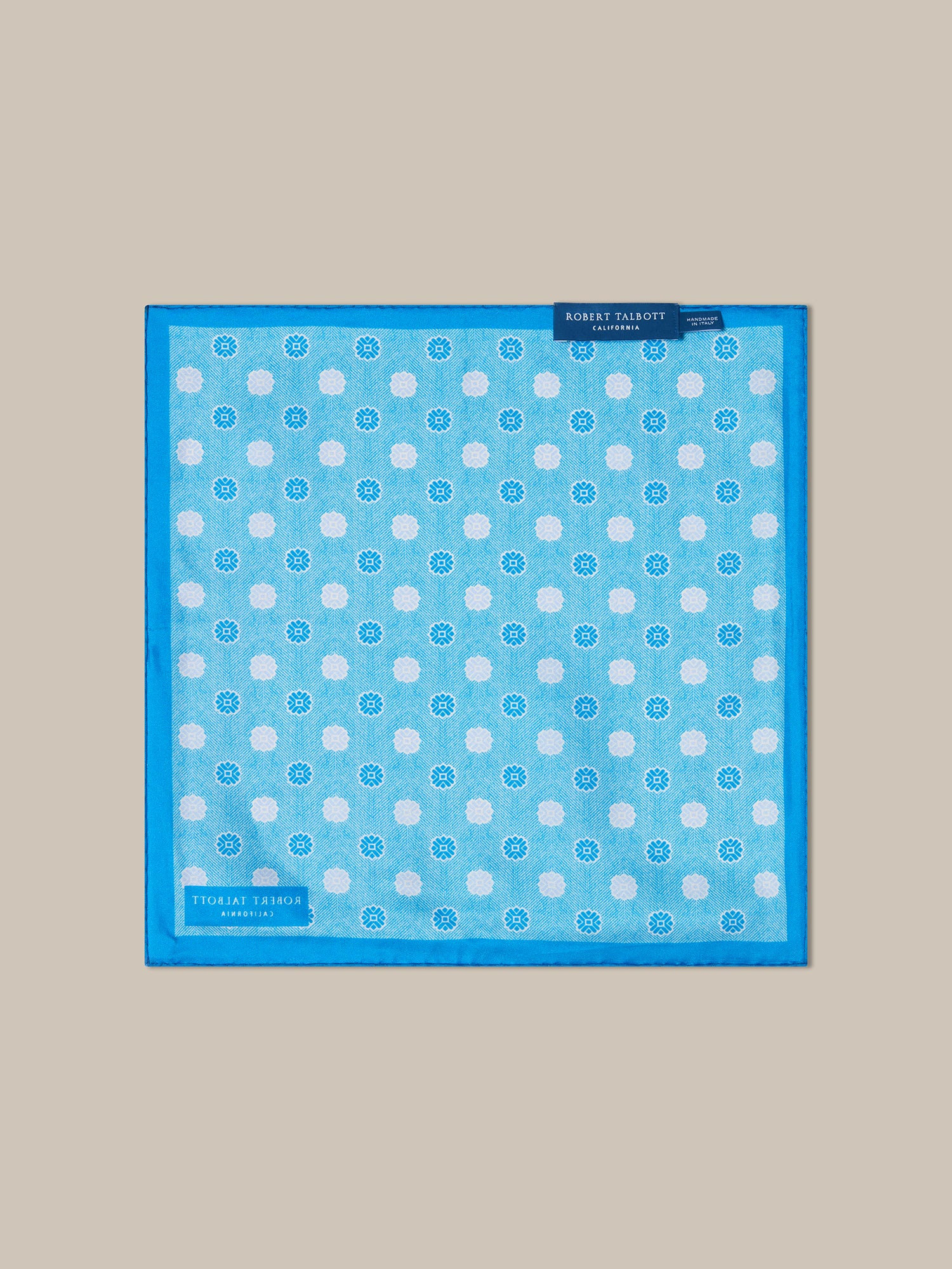 York Geo Herringbone Pocket Square