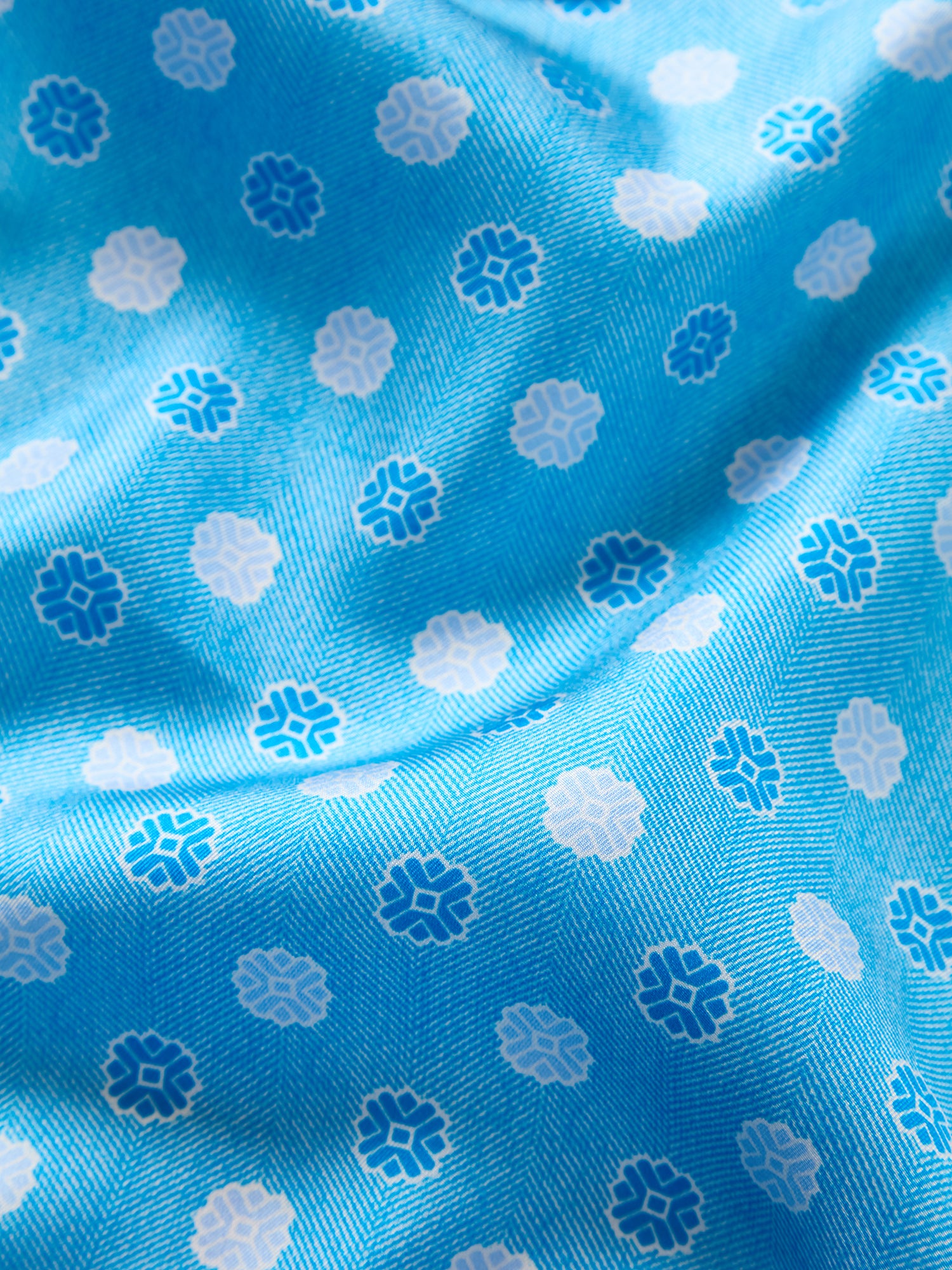 York Geo Herringbone Pocket Square