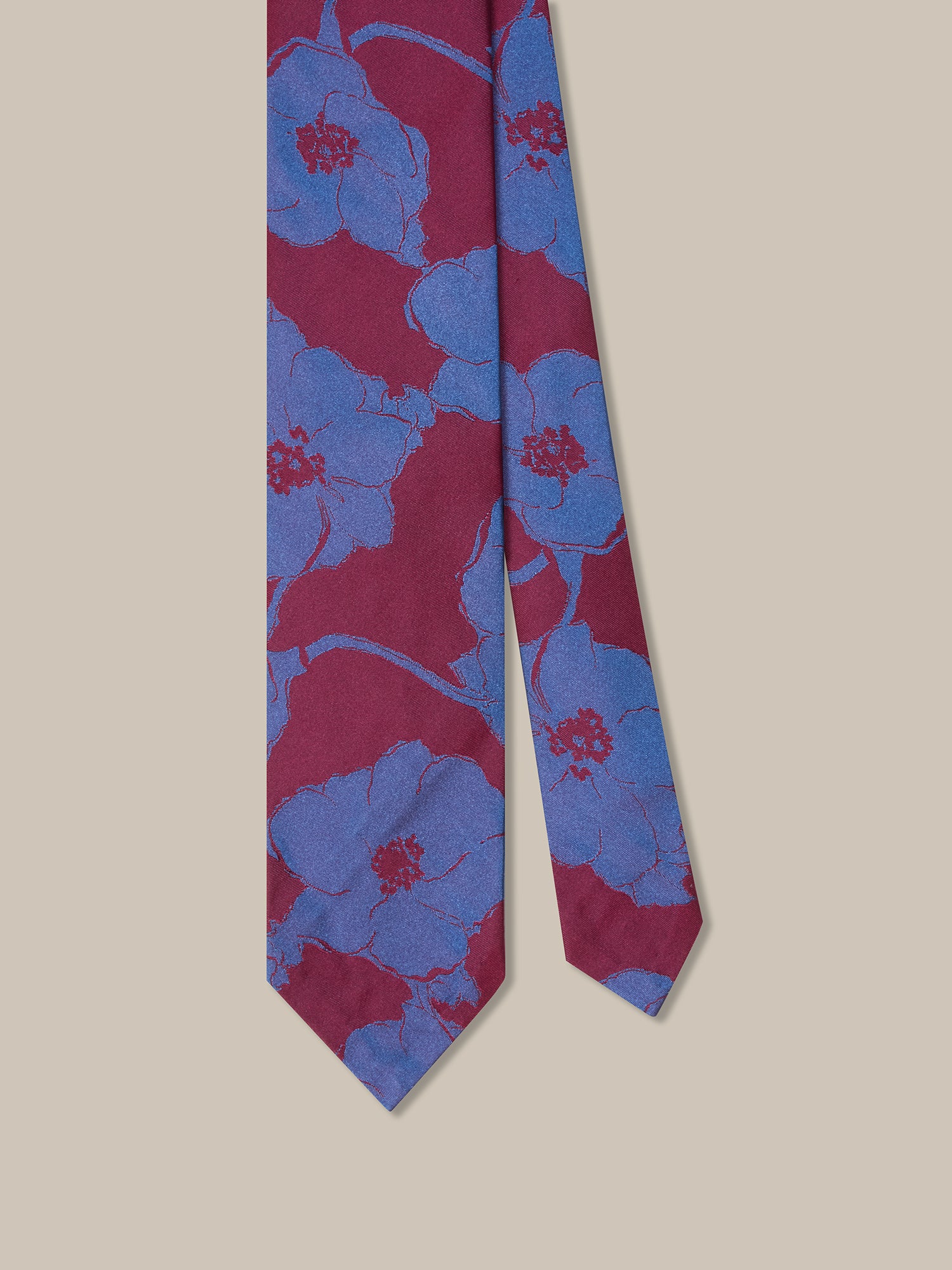 Duvall Large Floral Jacquard Unlined Necktie