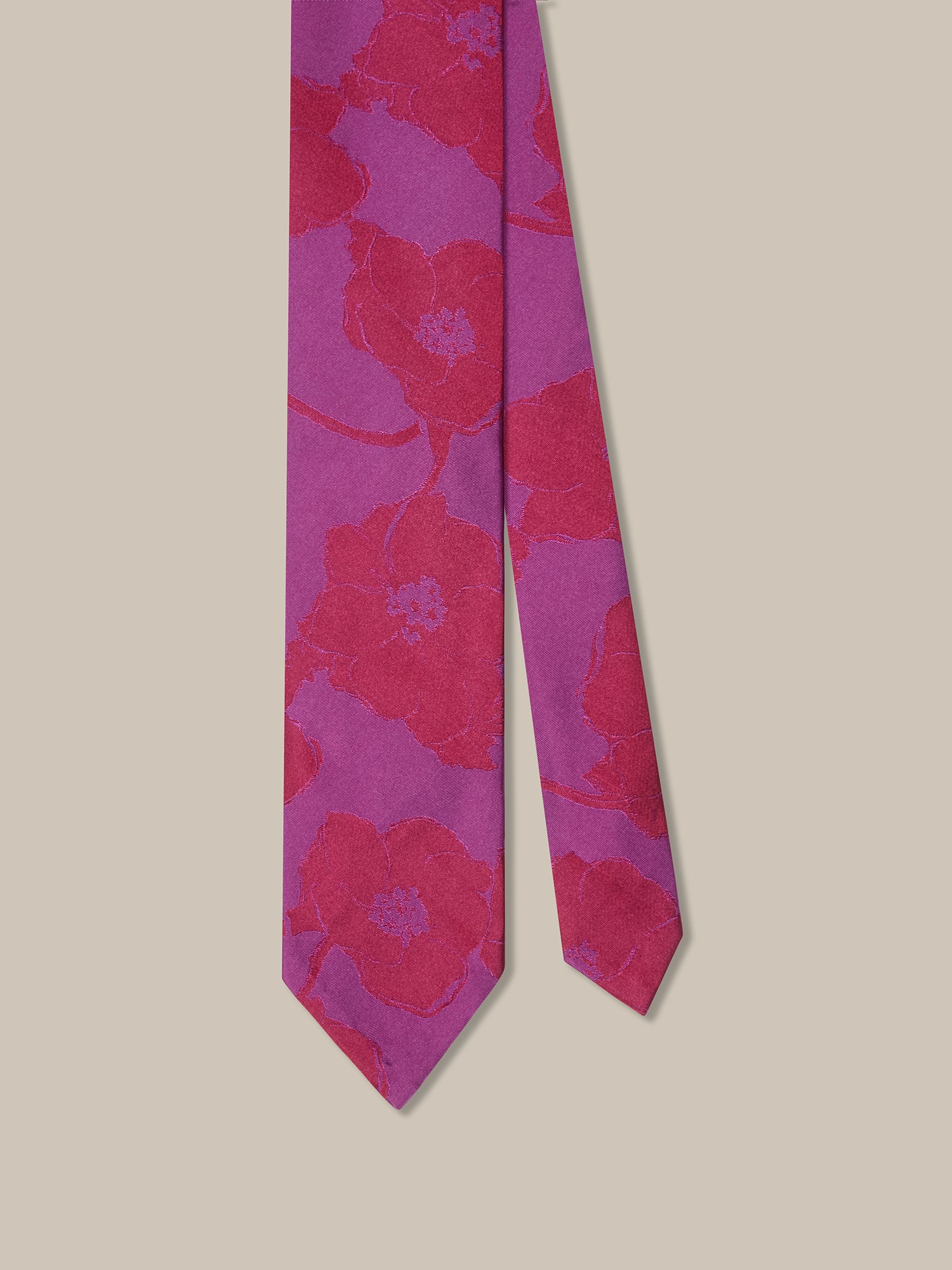 Duvall Large Floral Jacquard Unlined Necktie