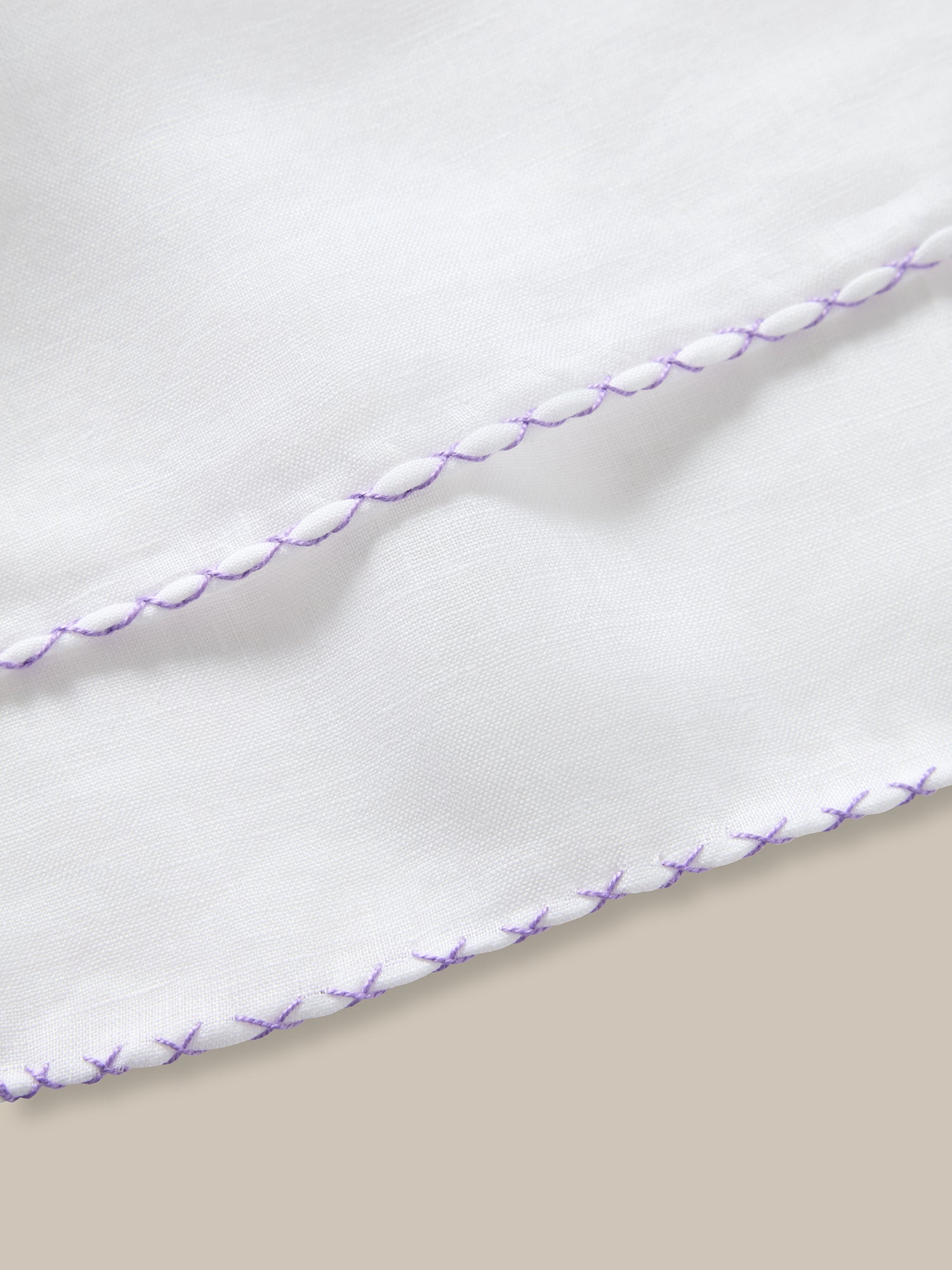 Carlton Linen Cross Stitch Border Pocket Square
