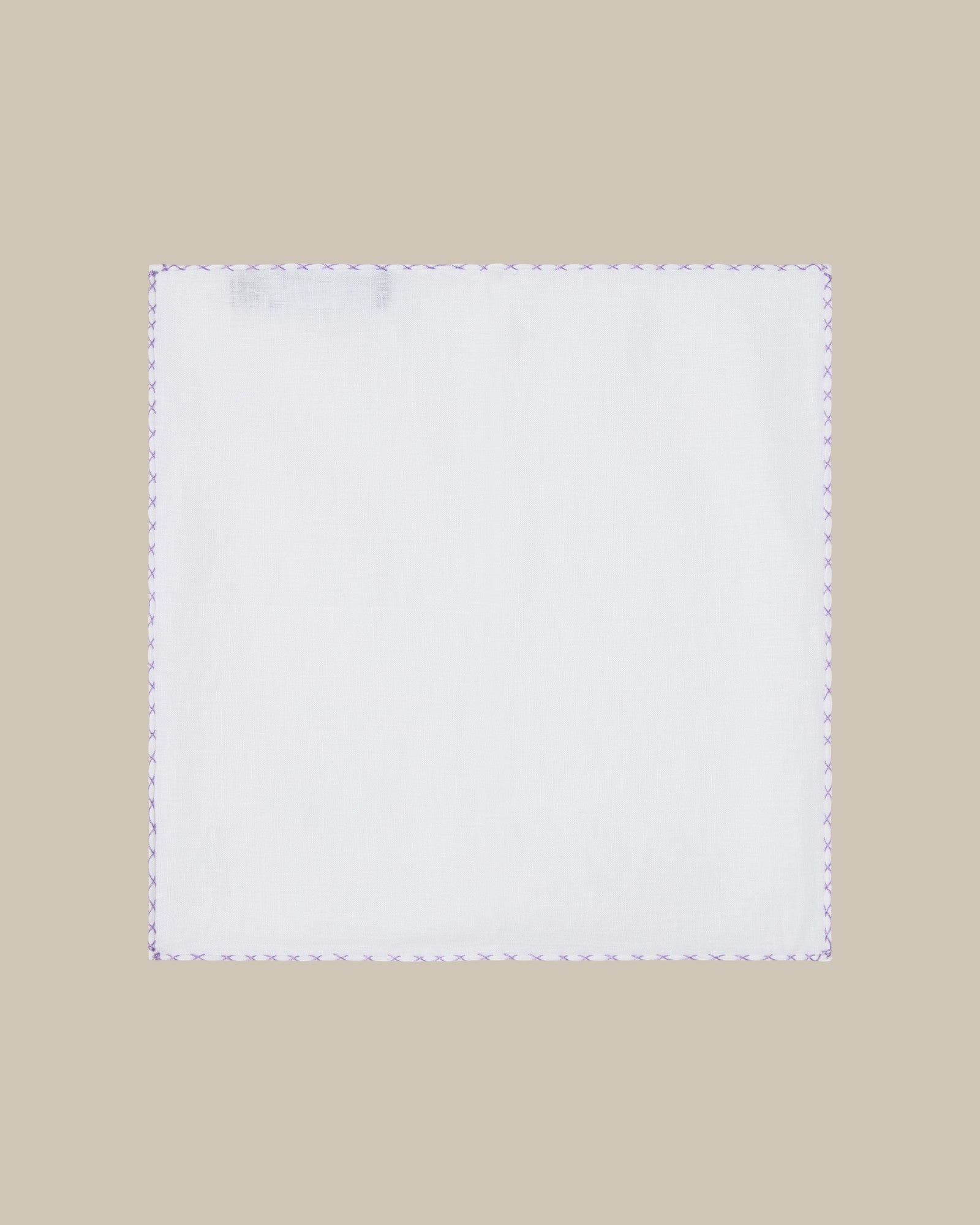Carlton Linen Cross Stitch Border Pocket Square