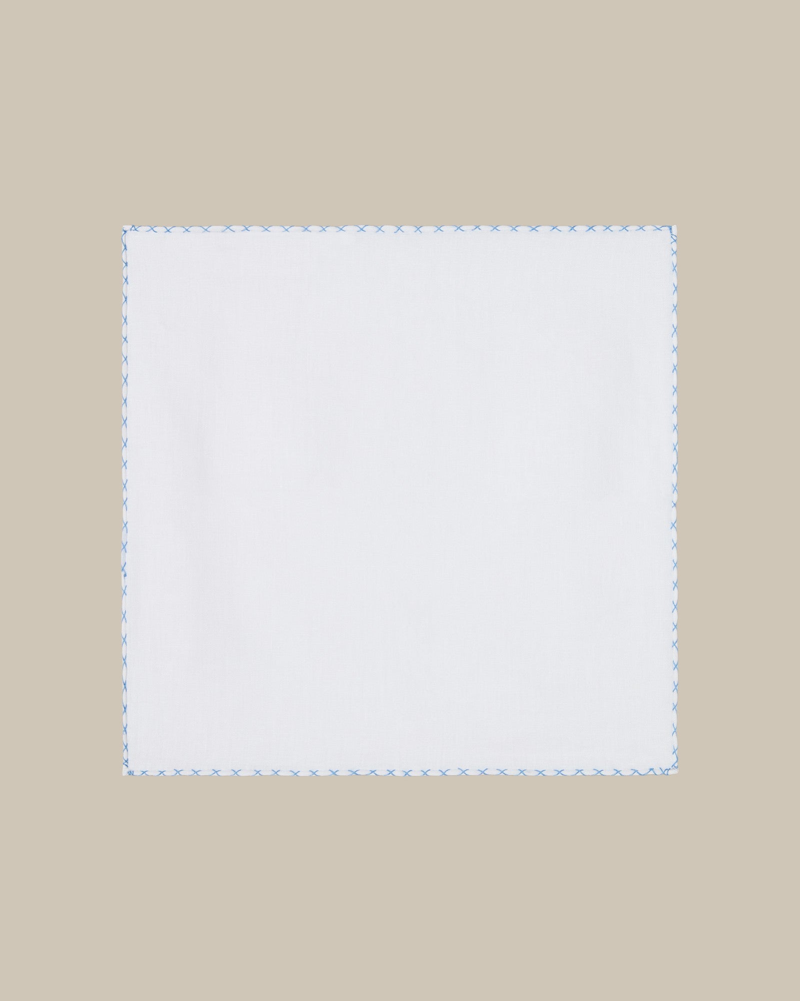 Carlton Linen Cross Stitch Border Pocket Square