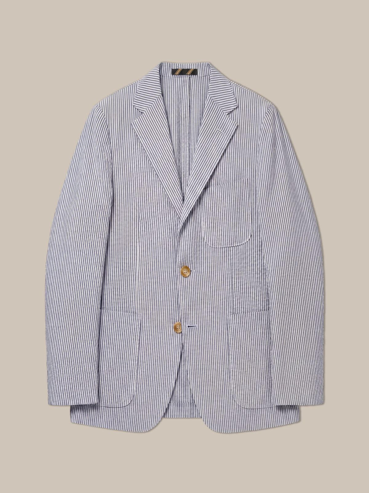 Clarke Striped Seersucker Unconstructed Blazer