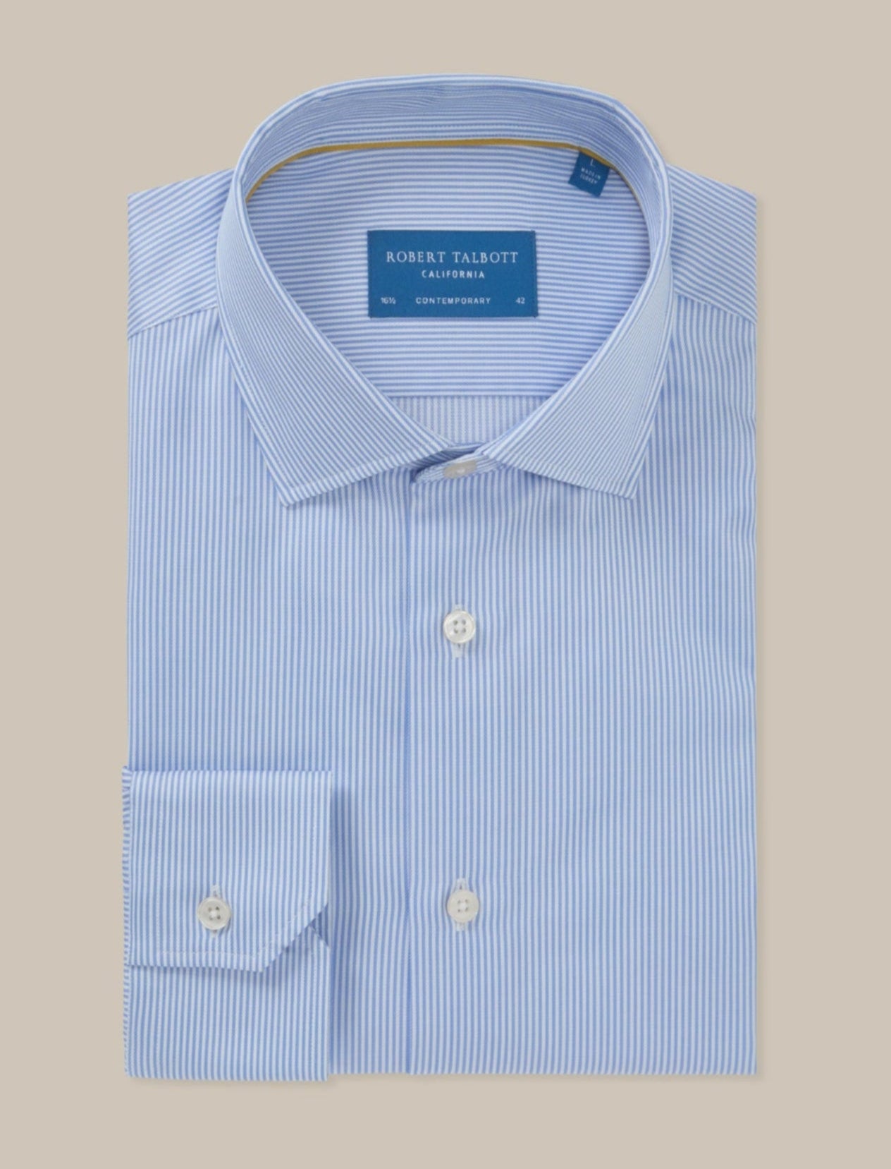 Reynolds Mini Stripe Twill Shirt in Contemporary Fit