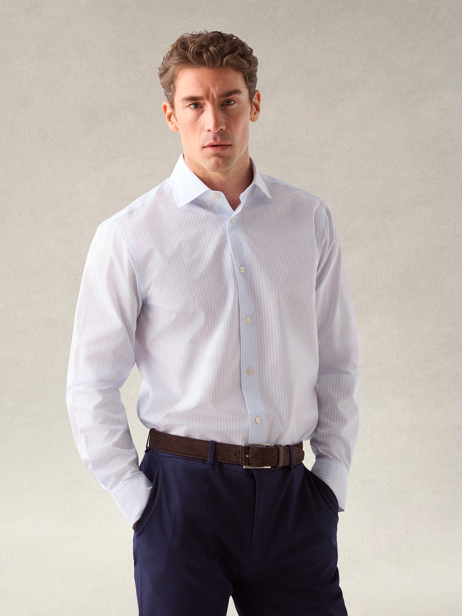 Reynolds Dobby Stripe Shirt in Contemporary fit