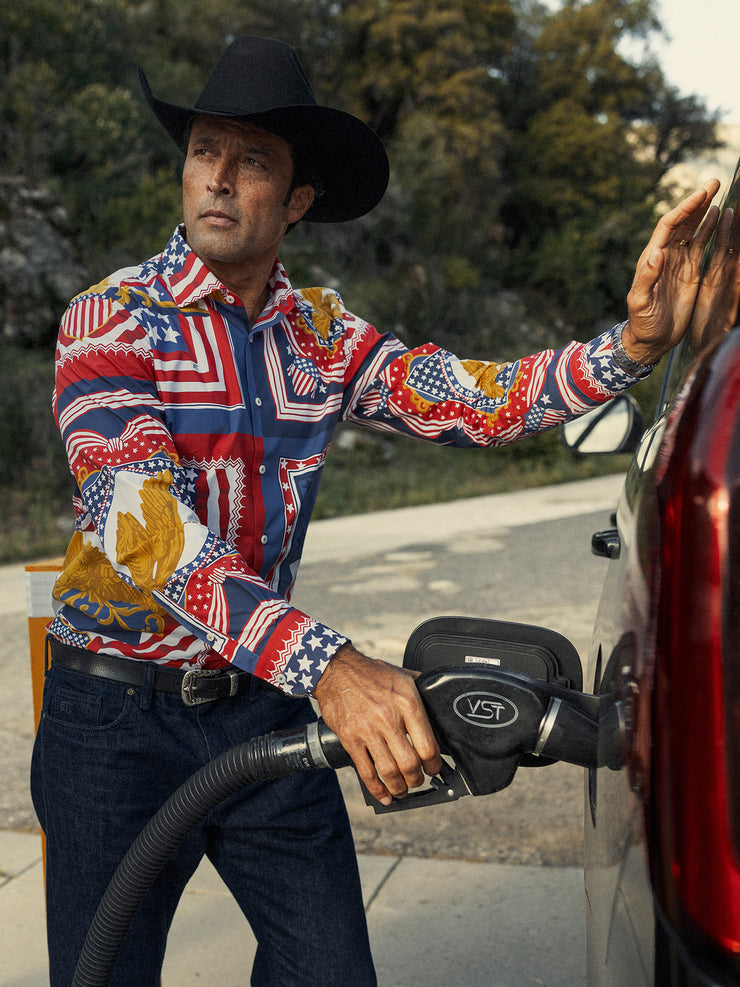Reynolds Printed USA Patchwork Shirt