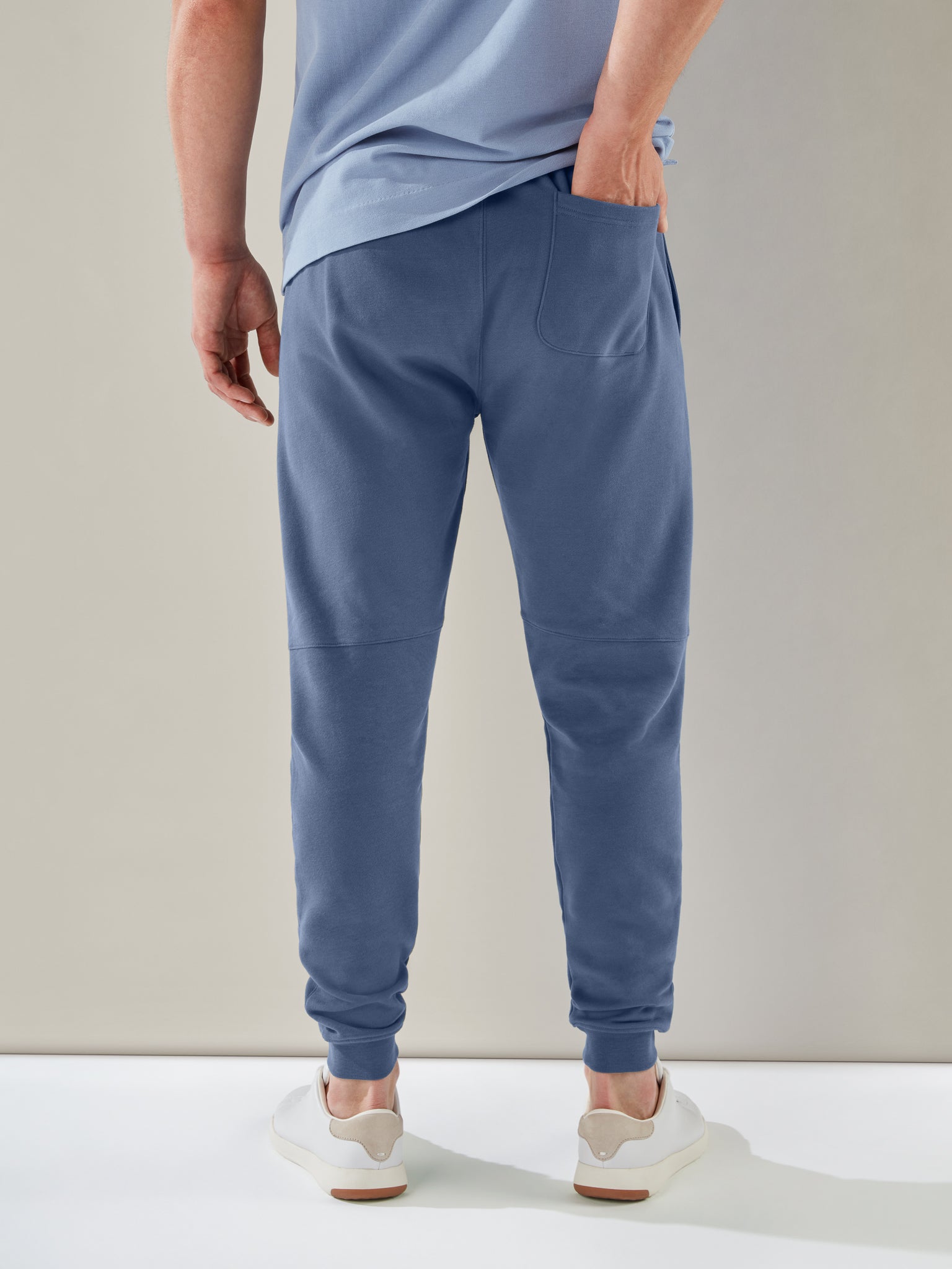 The Chandler French Terry Jogger in Indigo Blue