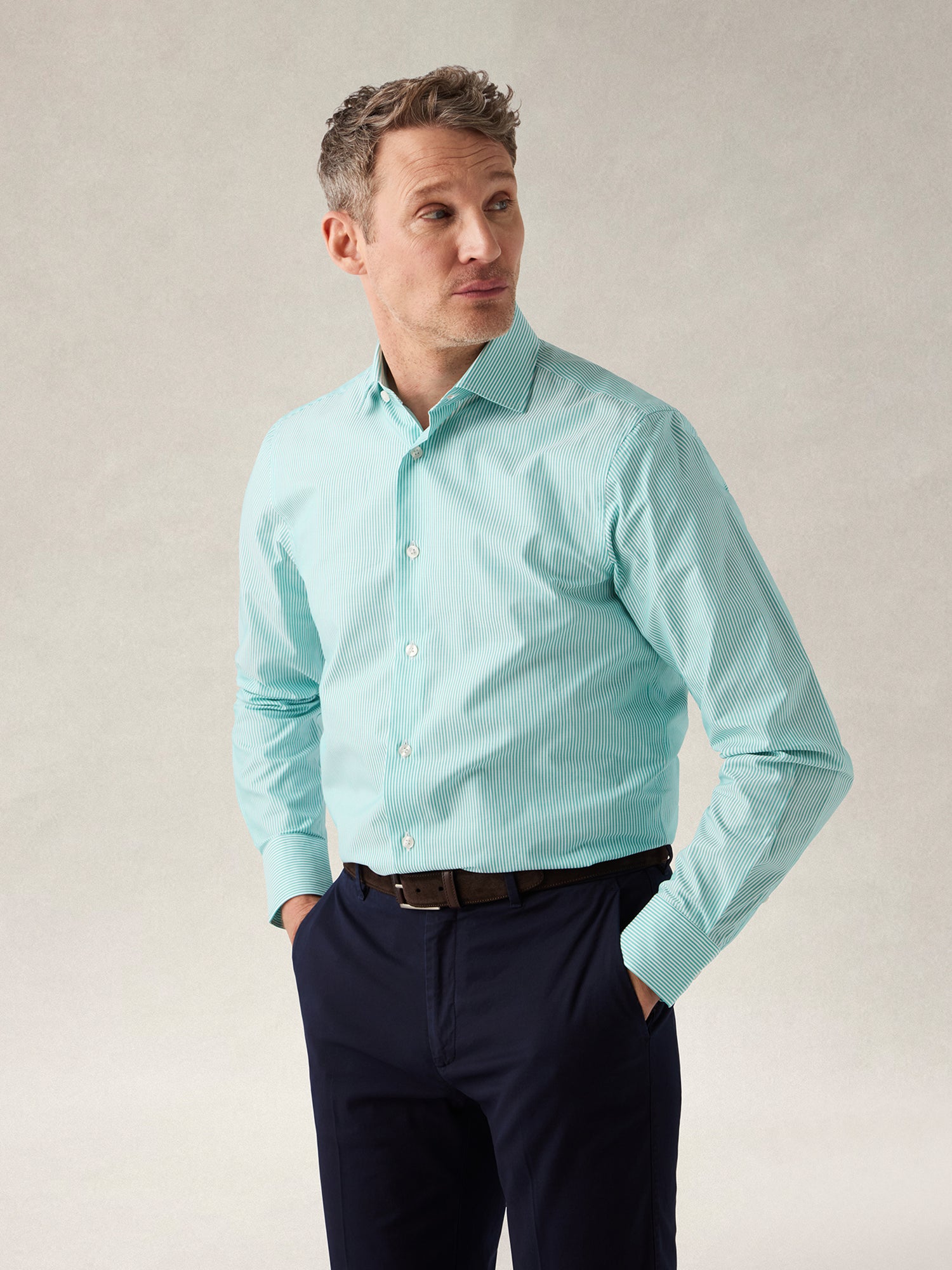 Reynolds Stripe Twill Shirt in Contemporary fit