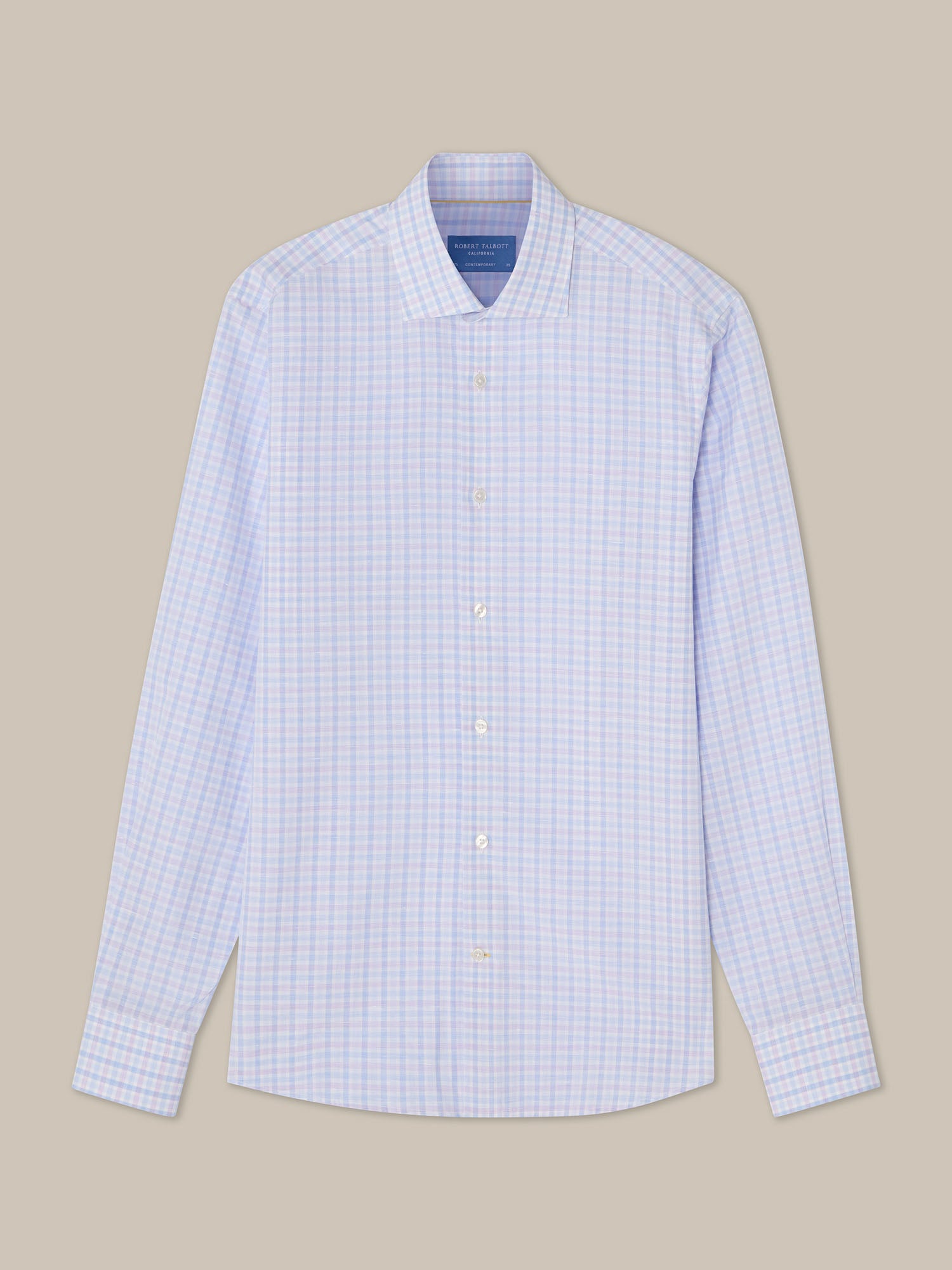 Reynolds Check Cotton/Linen Shirt in Classic Fit