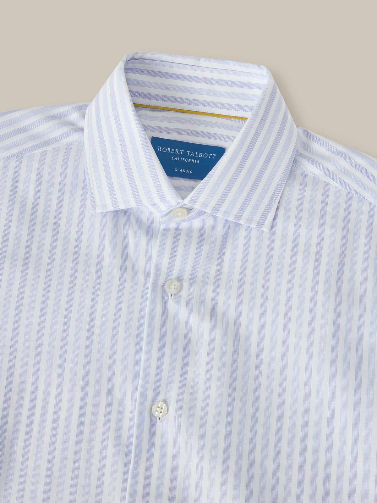 Reynolds Blue Multi Thin Stripe Cotton Linen Blend Shirt image