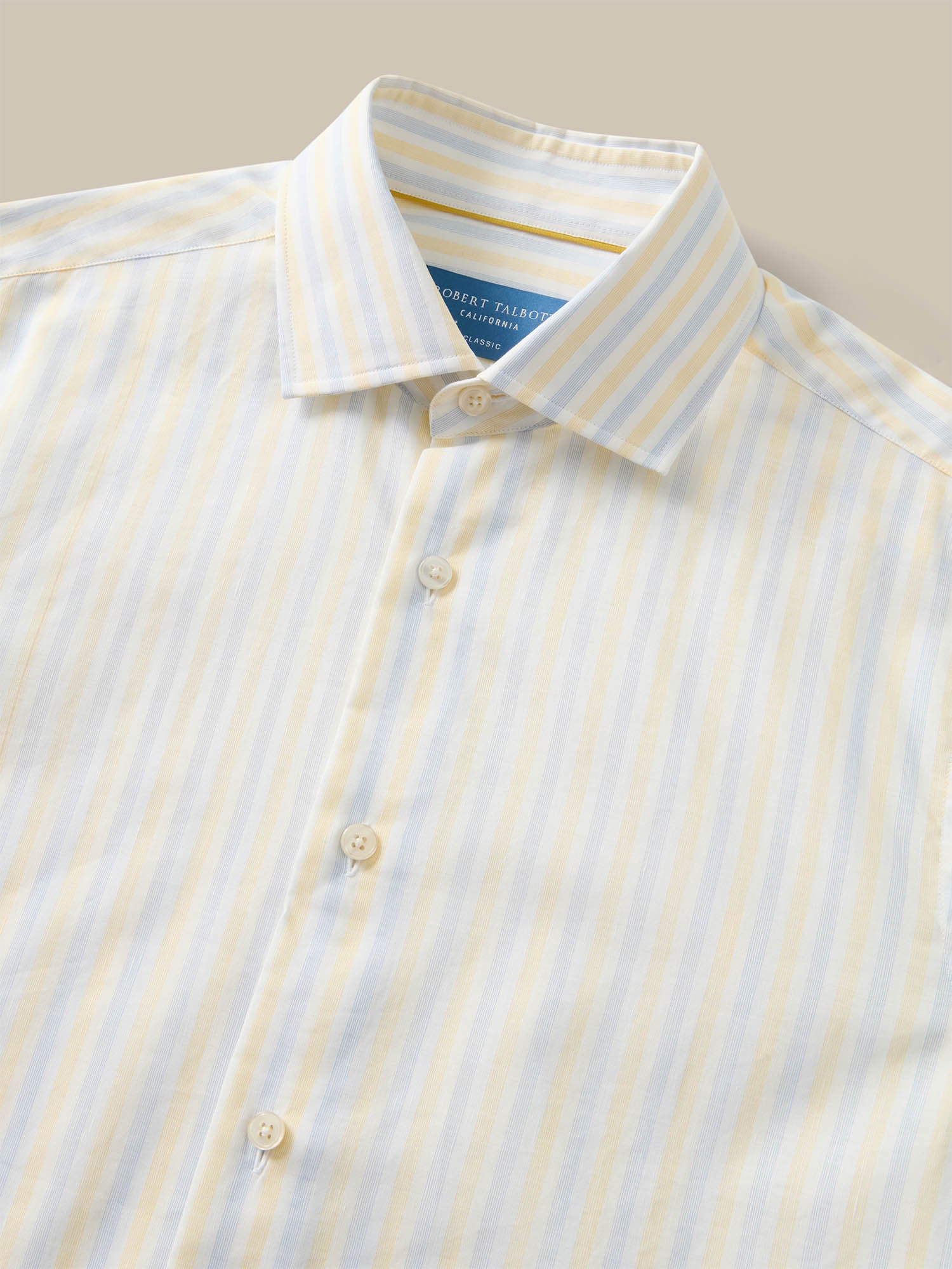 Reynolds Blue Multi Thin Stripe Cotton Linen Blend Shirt in Contempora – Robert Talbott
