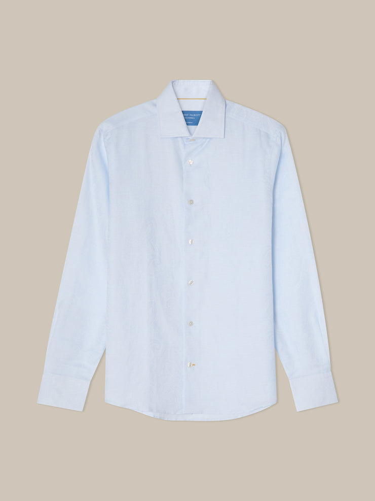 Reynolds Paisley Jacquard Cotton Linen Blend Shirt