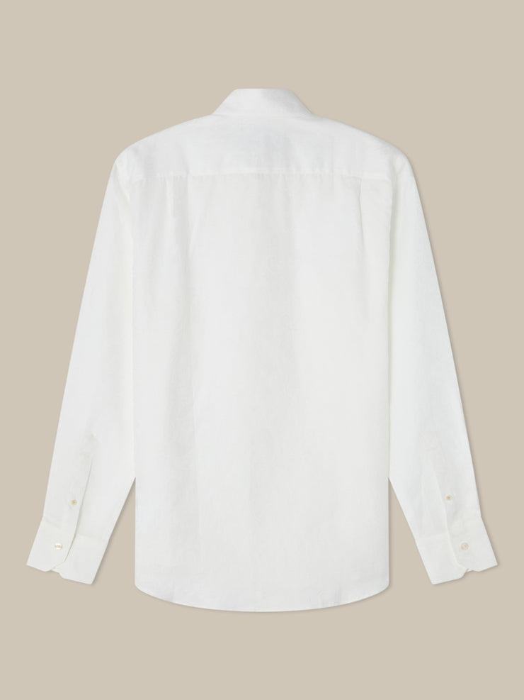 Reynolds Paisley Jacquard Cotton Linen Blend Shirt