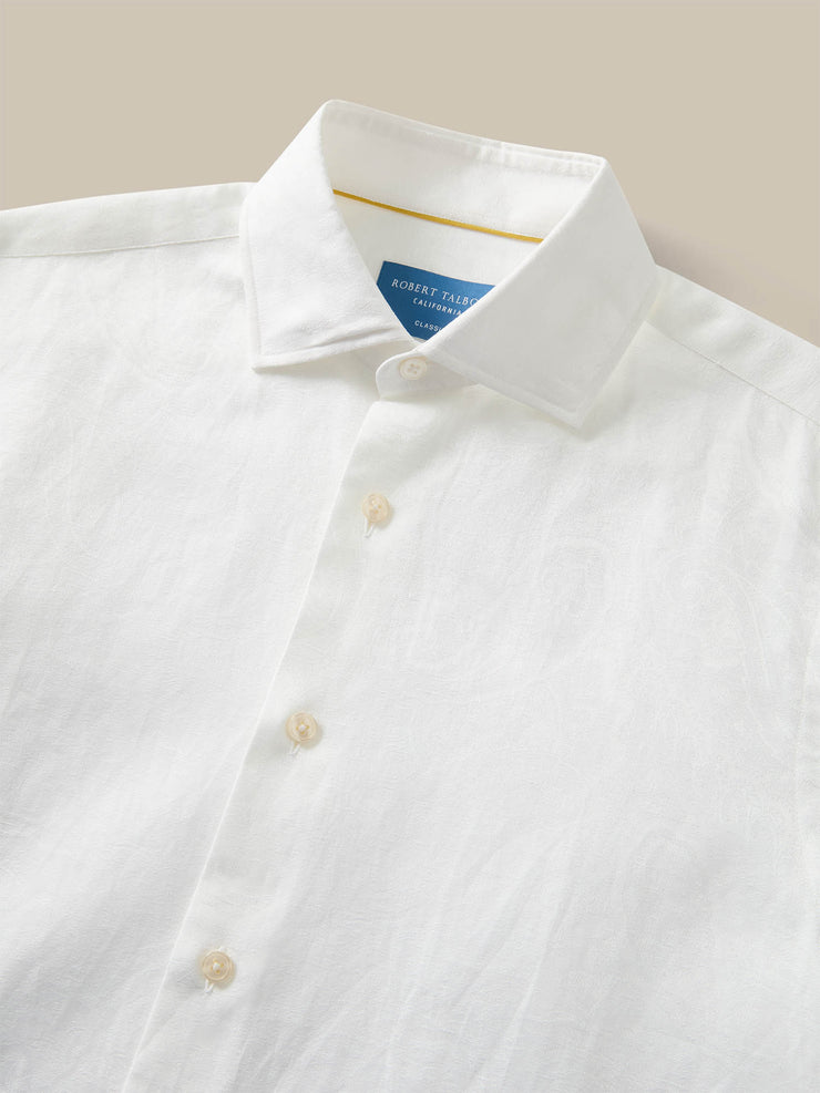 Reynolds Paisley Jacquard Cotton Linen Blend Shirt