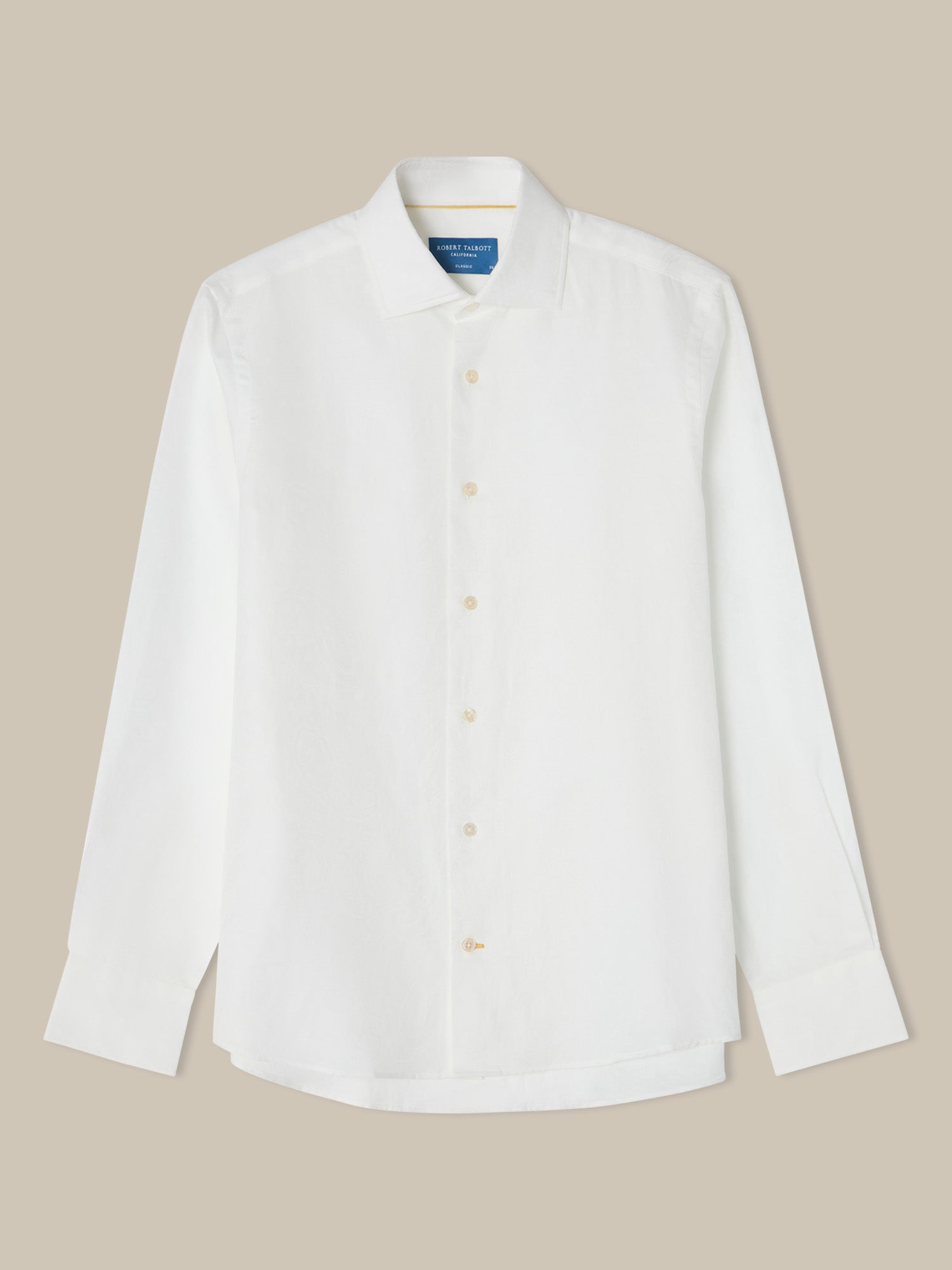 Reynolds Paisley Jacquard Cotton Linen Blend Shirt in Contemporary fit