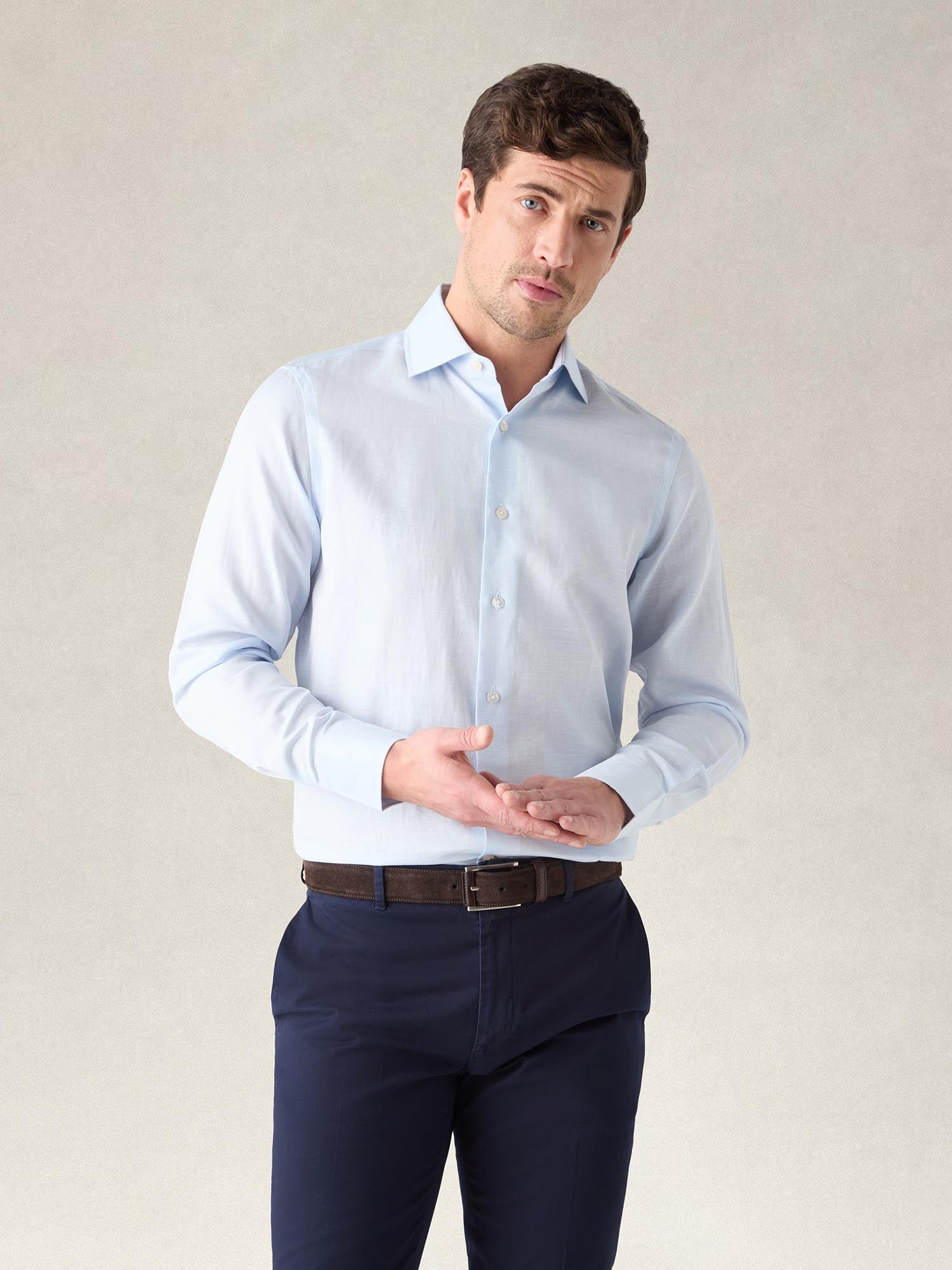 Reynolds Cotton Linen Blend Shirt in Contemporary fit