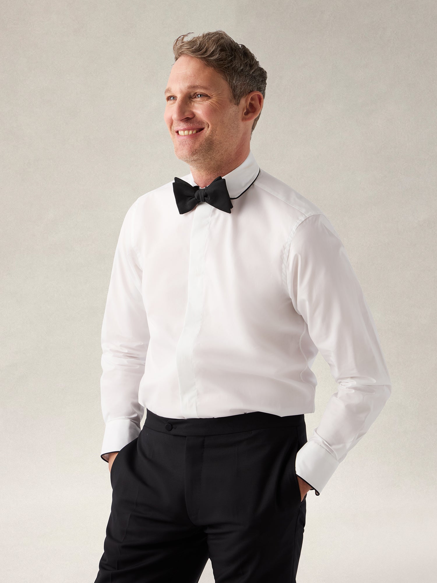 Reeves Piped Formal Shirt in Contemporary fit image