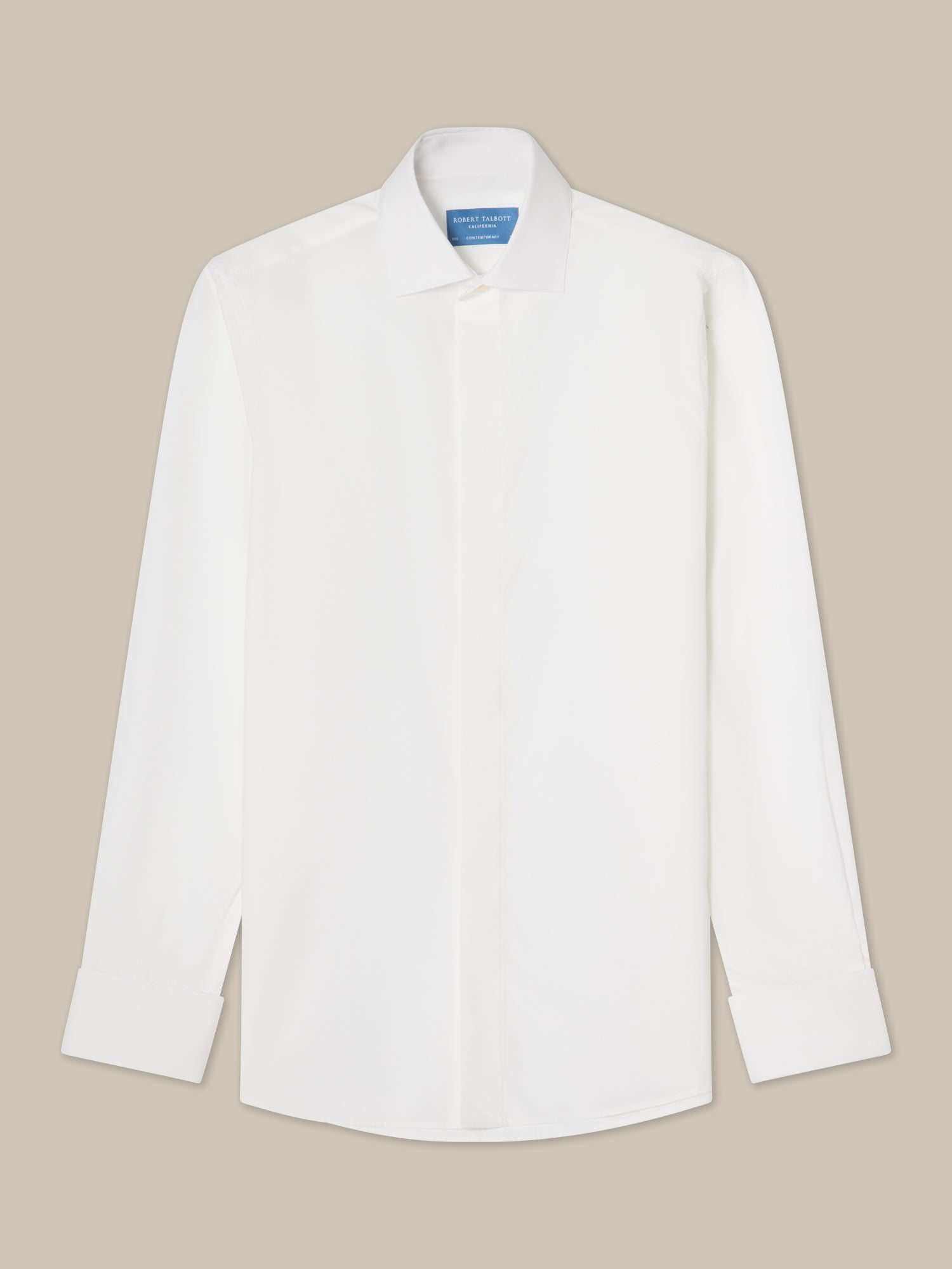 mens white dress shirt hidden buttons Scabal White Poplin Formal Shirt Hidden Button 42 EU | 32 UK