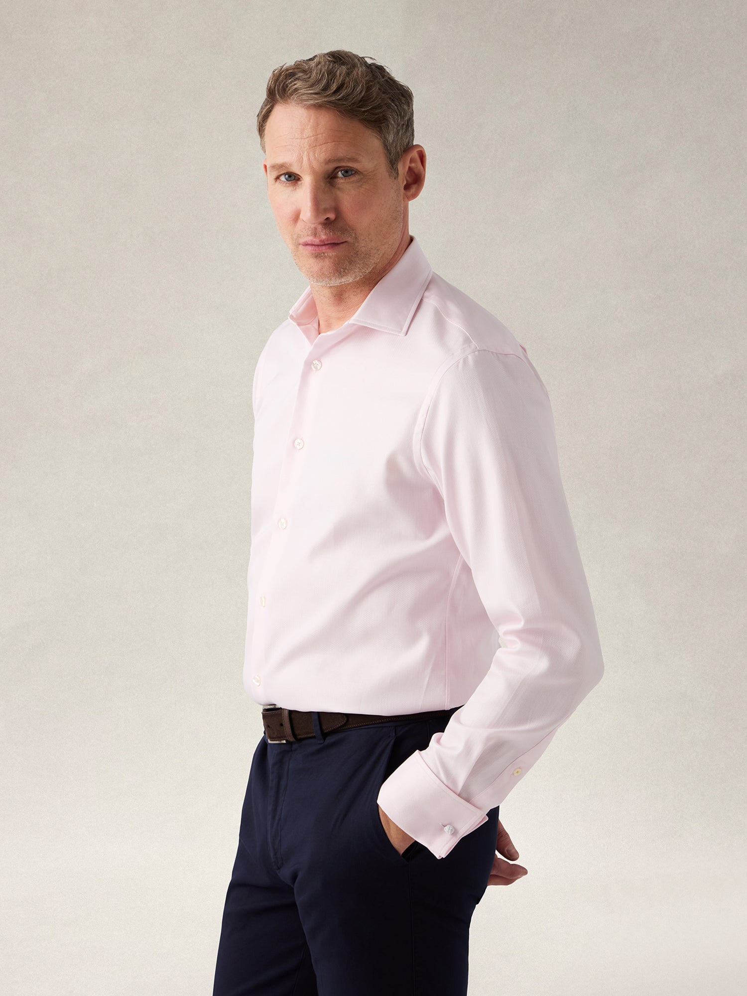 Reynolds Contemporary French Cuff Herringbone Shirt image