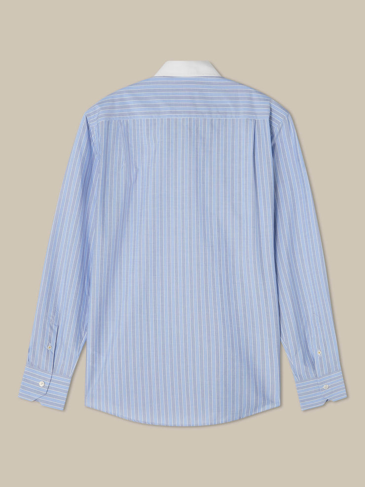 Reynolds Blue Multi Stripe Light Weight Poplin Shirt