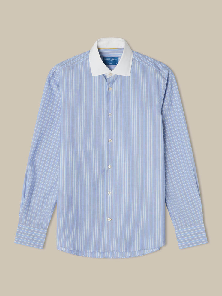 Reynolds Blue Multi Stripe Light Weight Poplin Shirt